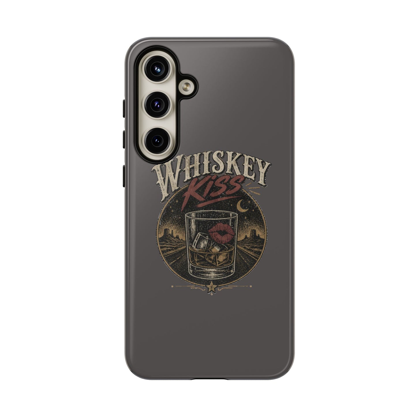 Whiskey Kiss Western Phone Case, Country iPhone & Samsung Case, Rustic Cowgirl or Cowboy Phone Case, Whiskey Lover Gift, Matte or Glossy