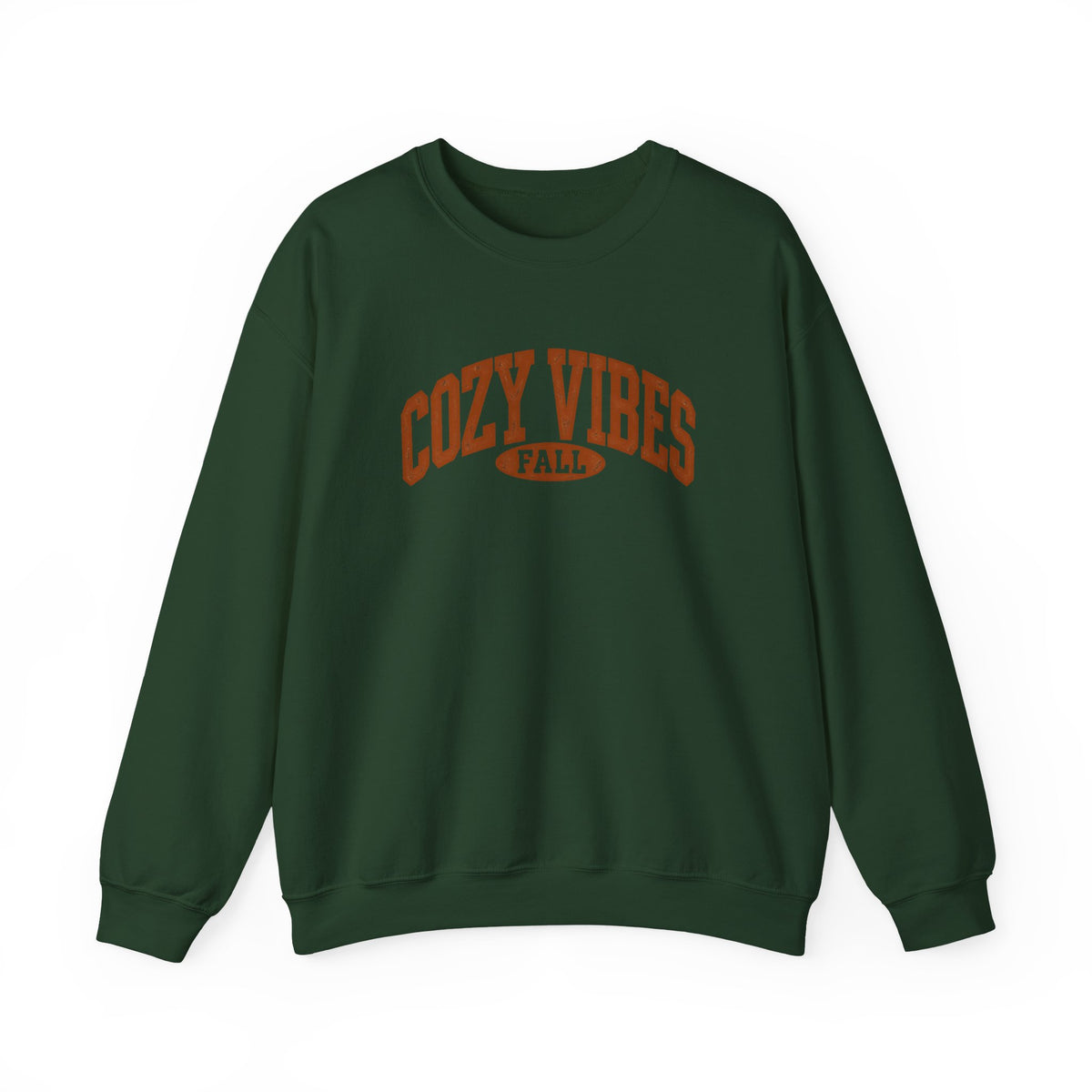Cozy Vibes Fall Crewneck Sweatshirt | Vintage Collegiate Autumn Graphic