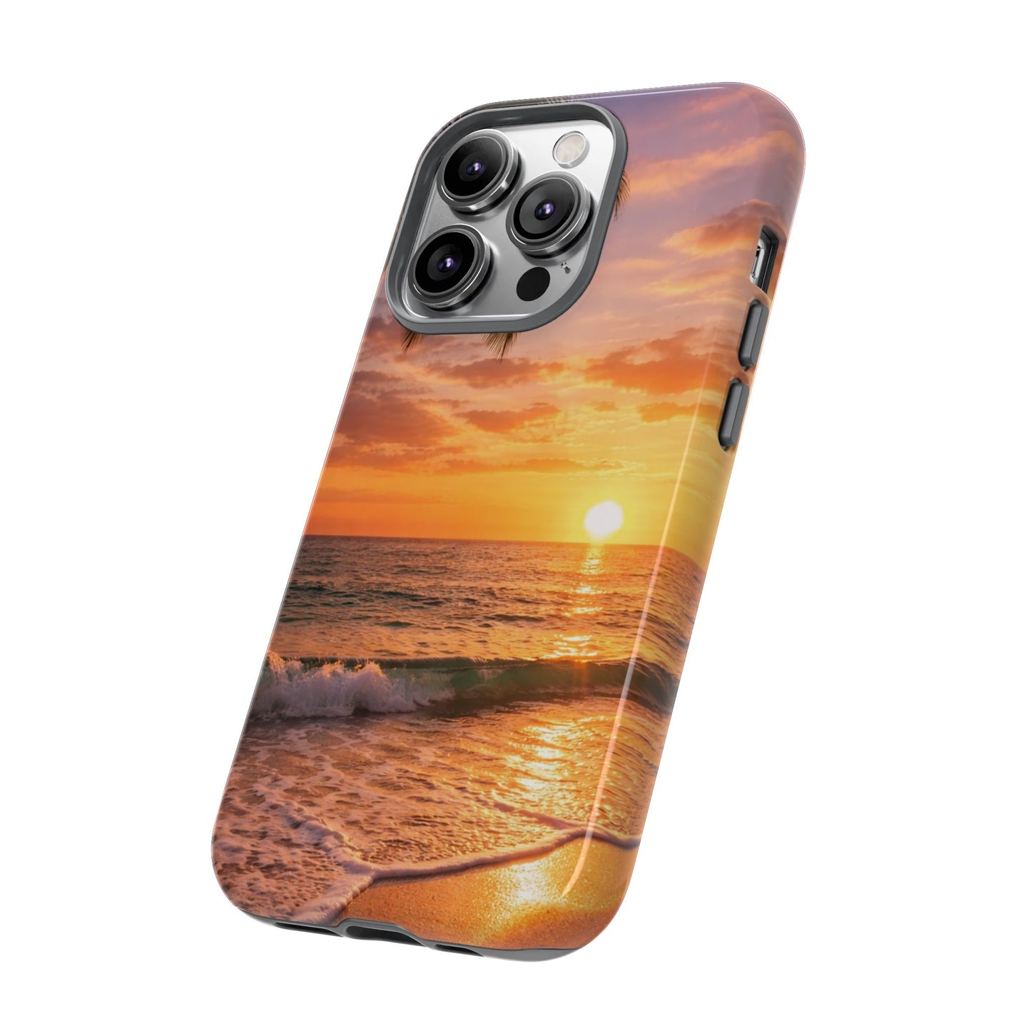 Golden Hour Beach Case — Tropical Palm Sunset Protective Case