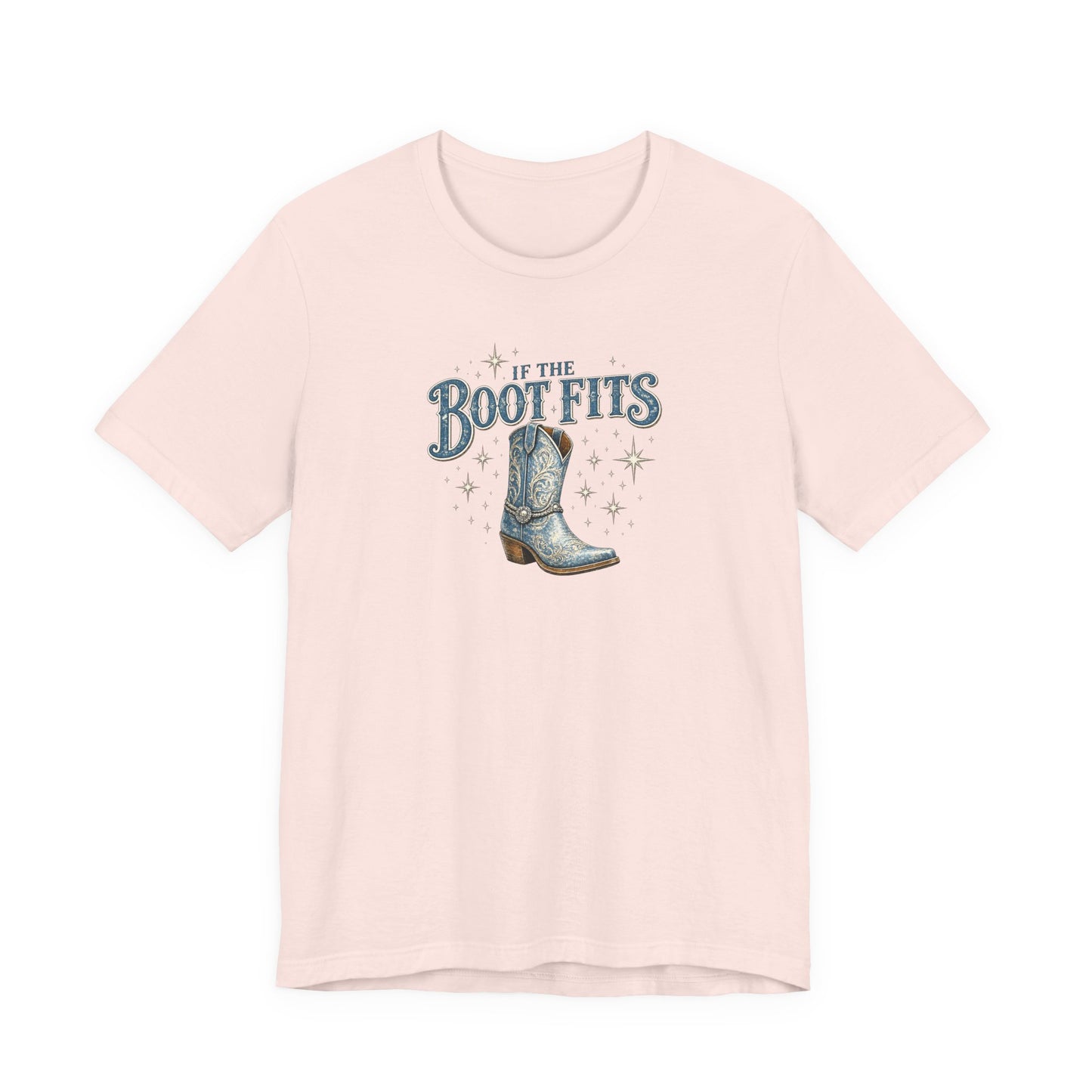 Soft pink cowgirl graphic tee flat lay