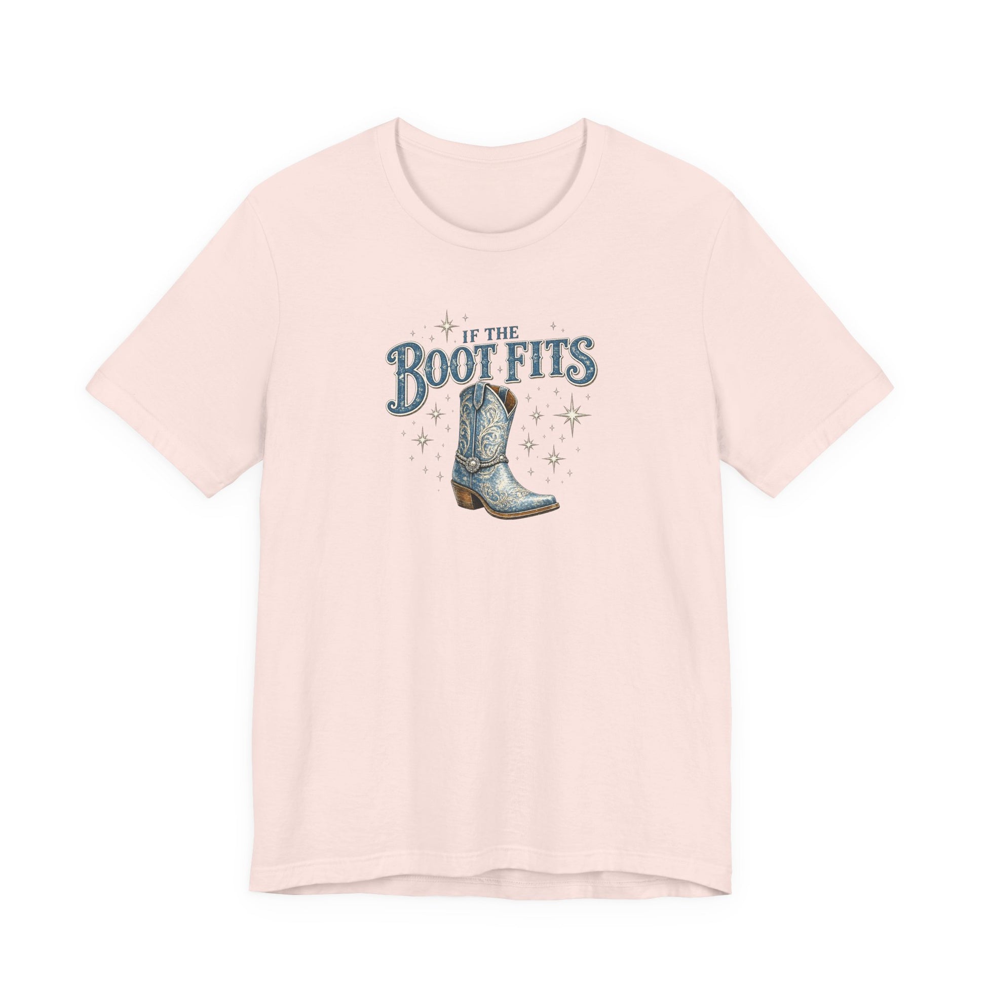 Soft pink cowgirl graphic tee flat lay