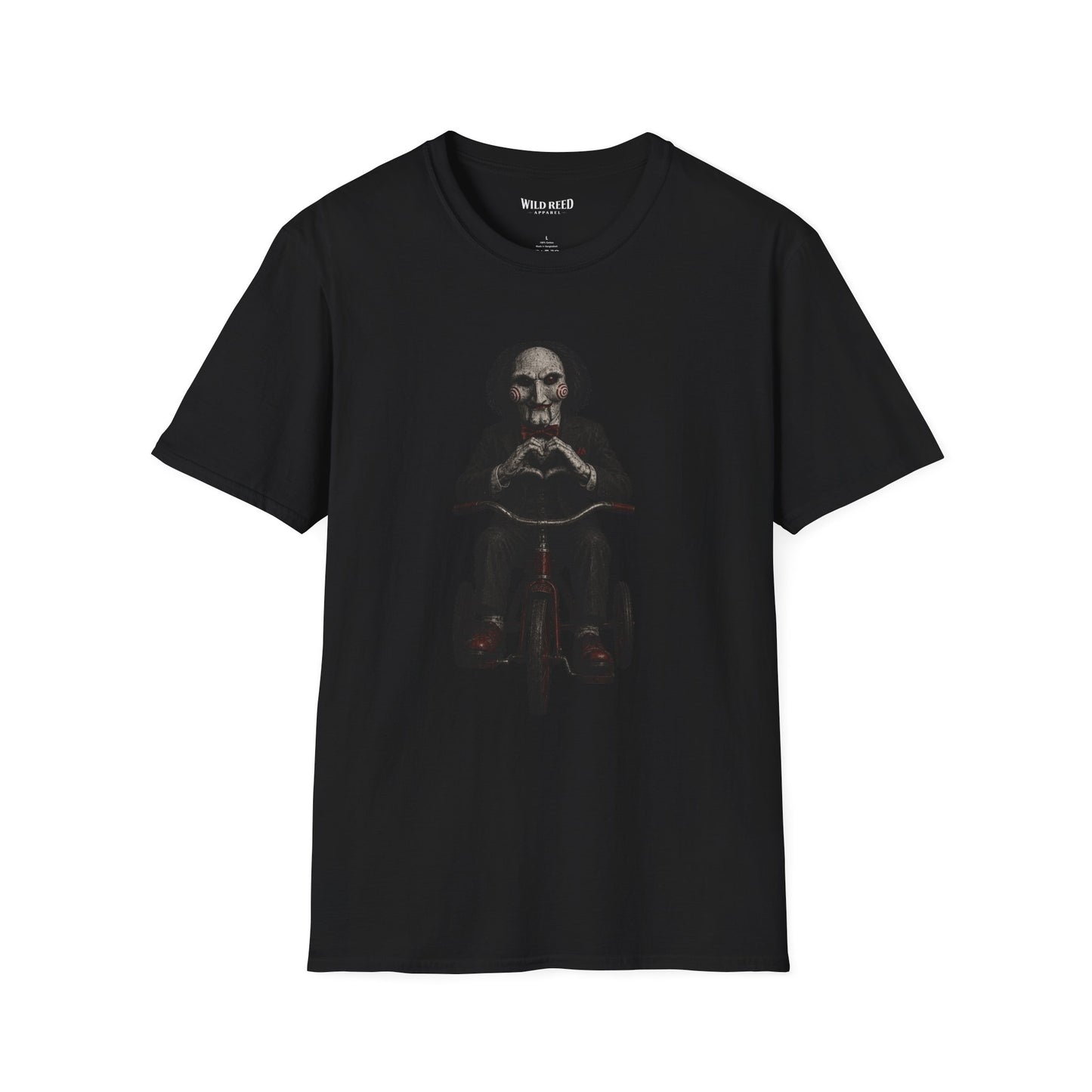 Sinister Puppet Tricycle Heart Hands Stealth Black-on-Black Graphic Tee