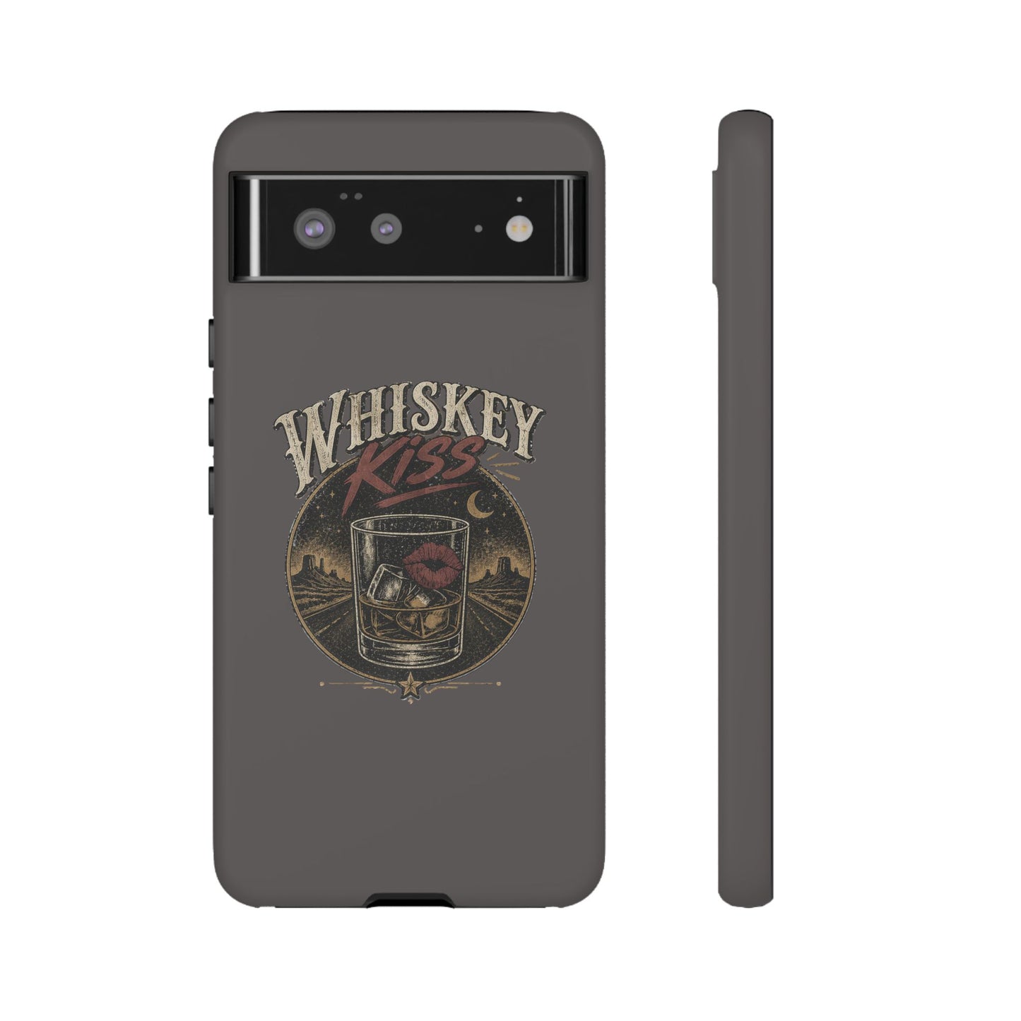Whiskey Kiss Western Phone Case, Country iPhone & Samsung Case, Rustic Cowgirl or Cowboy Phone Case, Whiskey Lover Gift, Matte or Glossy