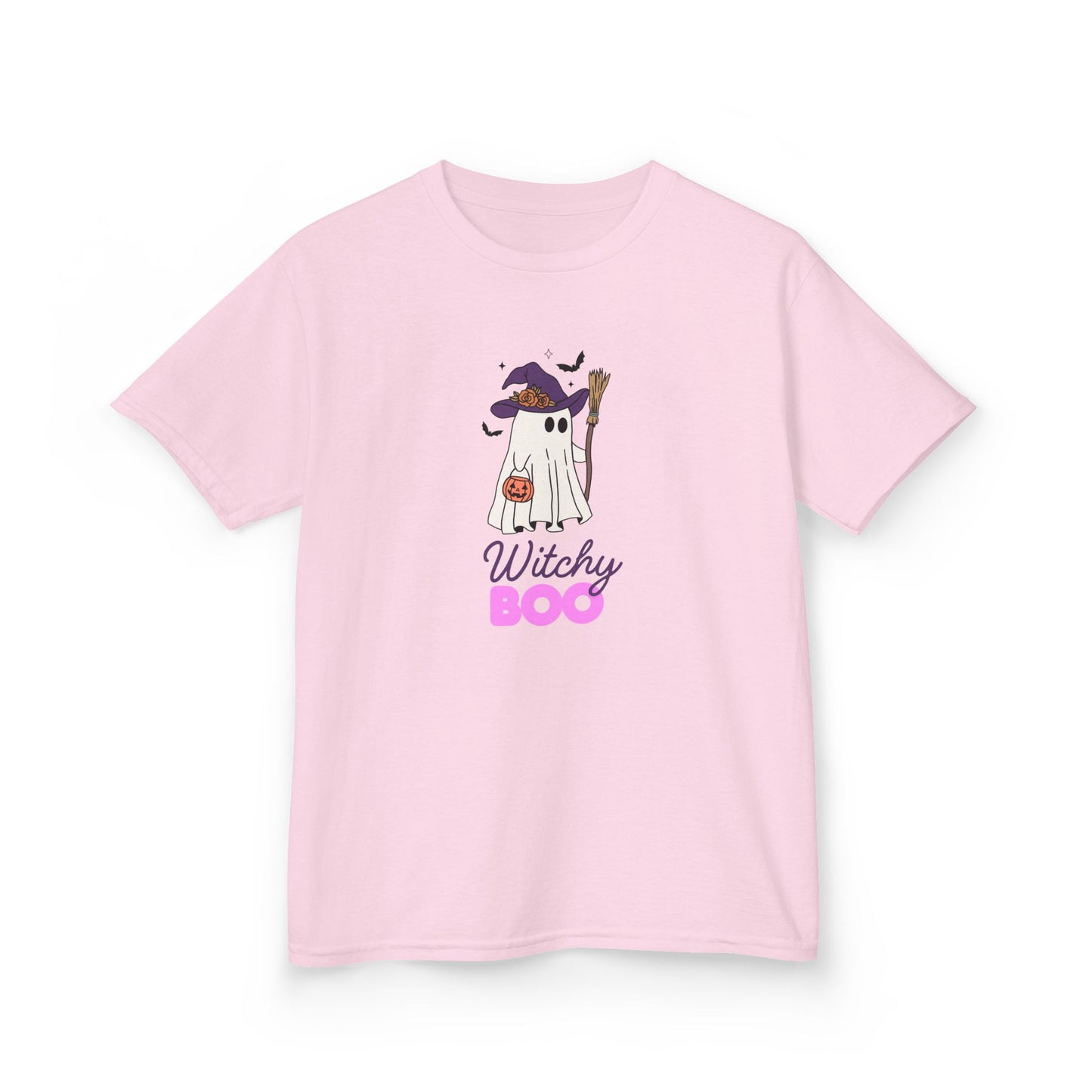 Witchy Boo Kids T-Shirt | Cute Halloween Ghost Youth Graphic Tee for Boys & Girls