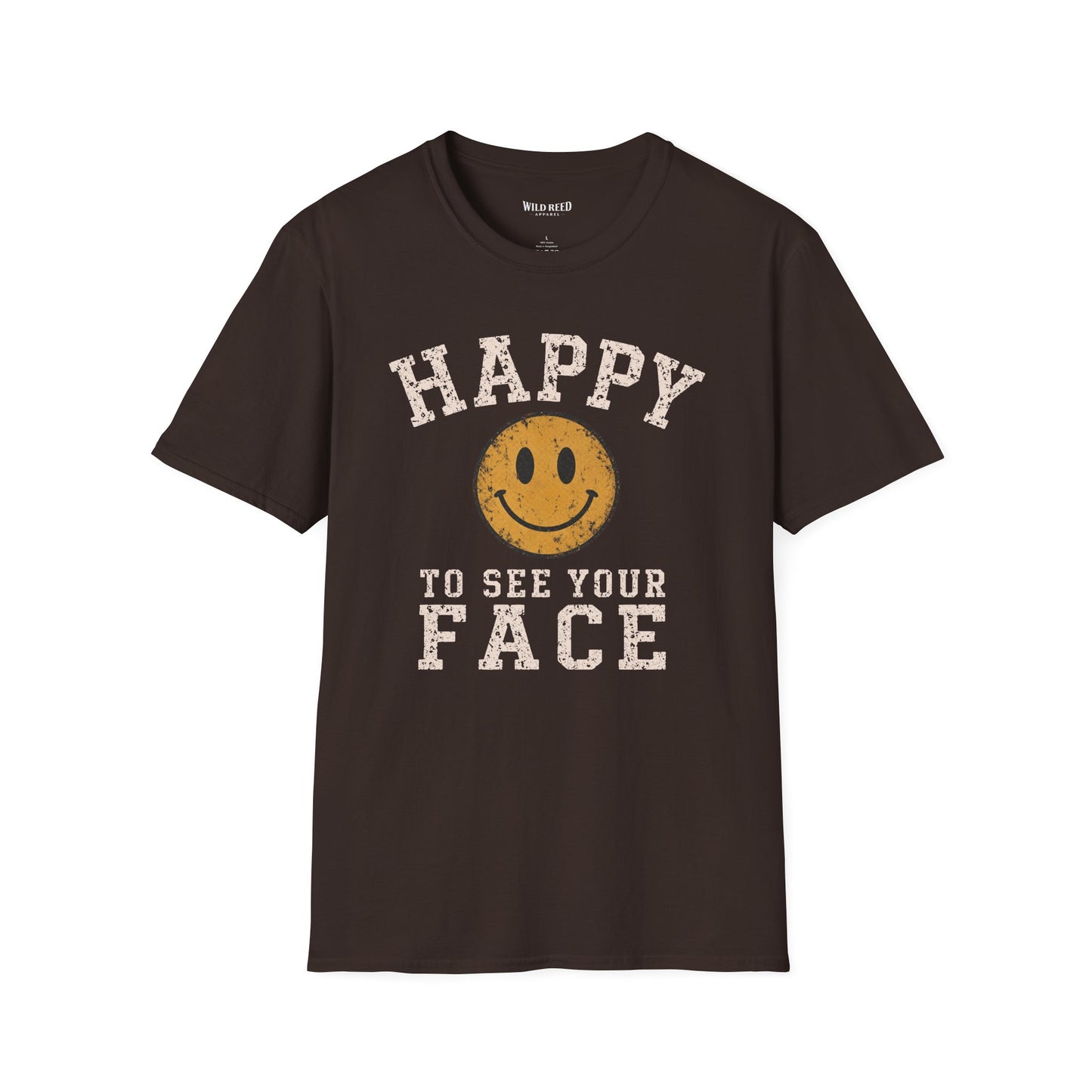 Happy to See Your Face Teacher Shirt | Back to School Tee | Retro Smiley Graphic T-Shirt