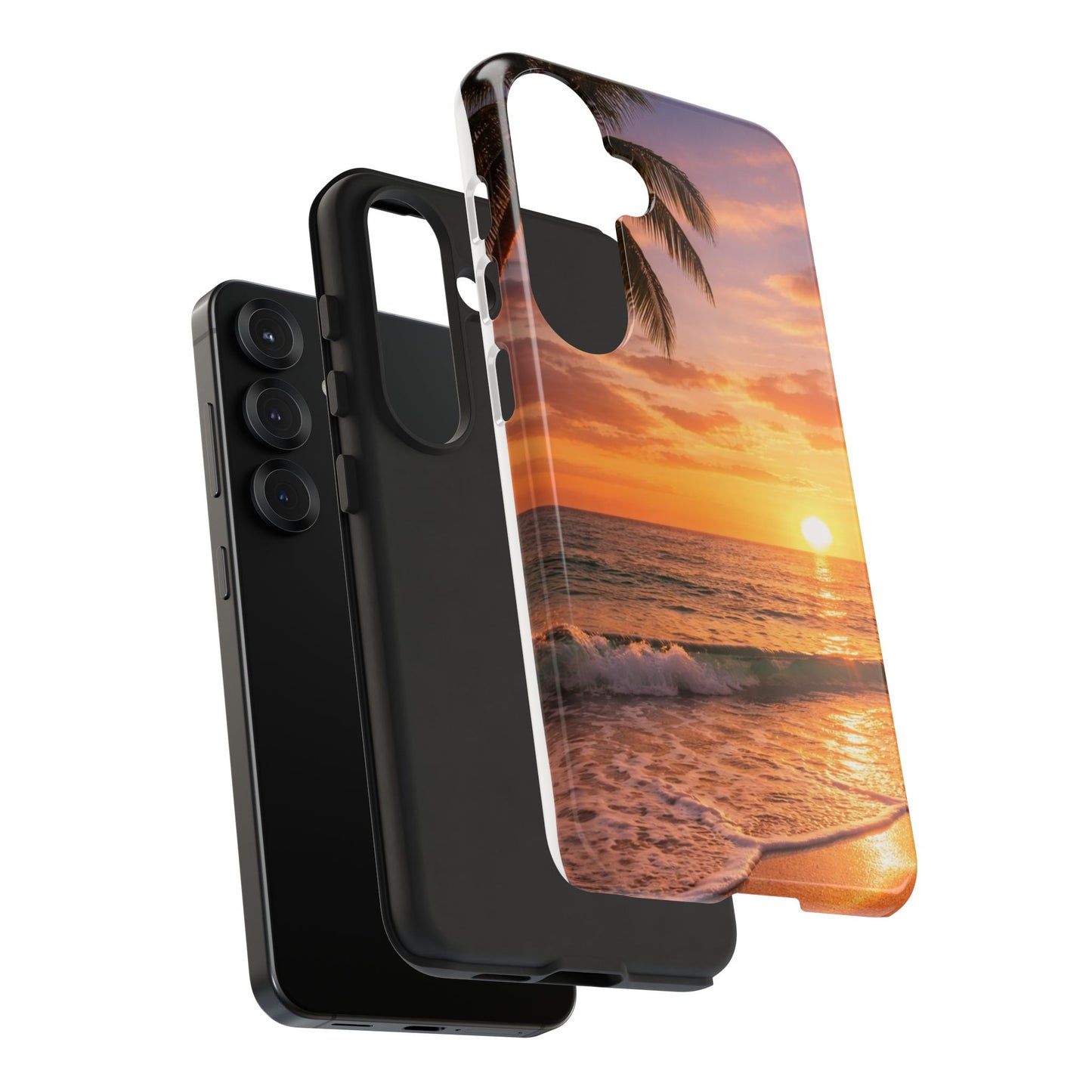 Golden Hour Beach Case — Tropical Palm Sunset Protective Case