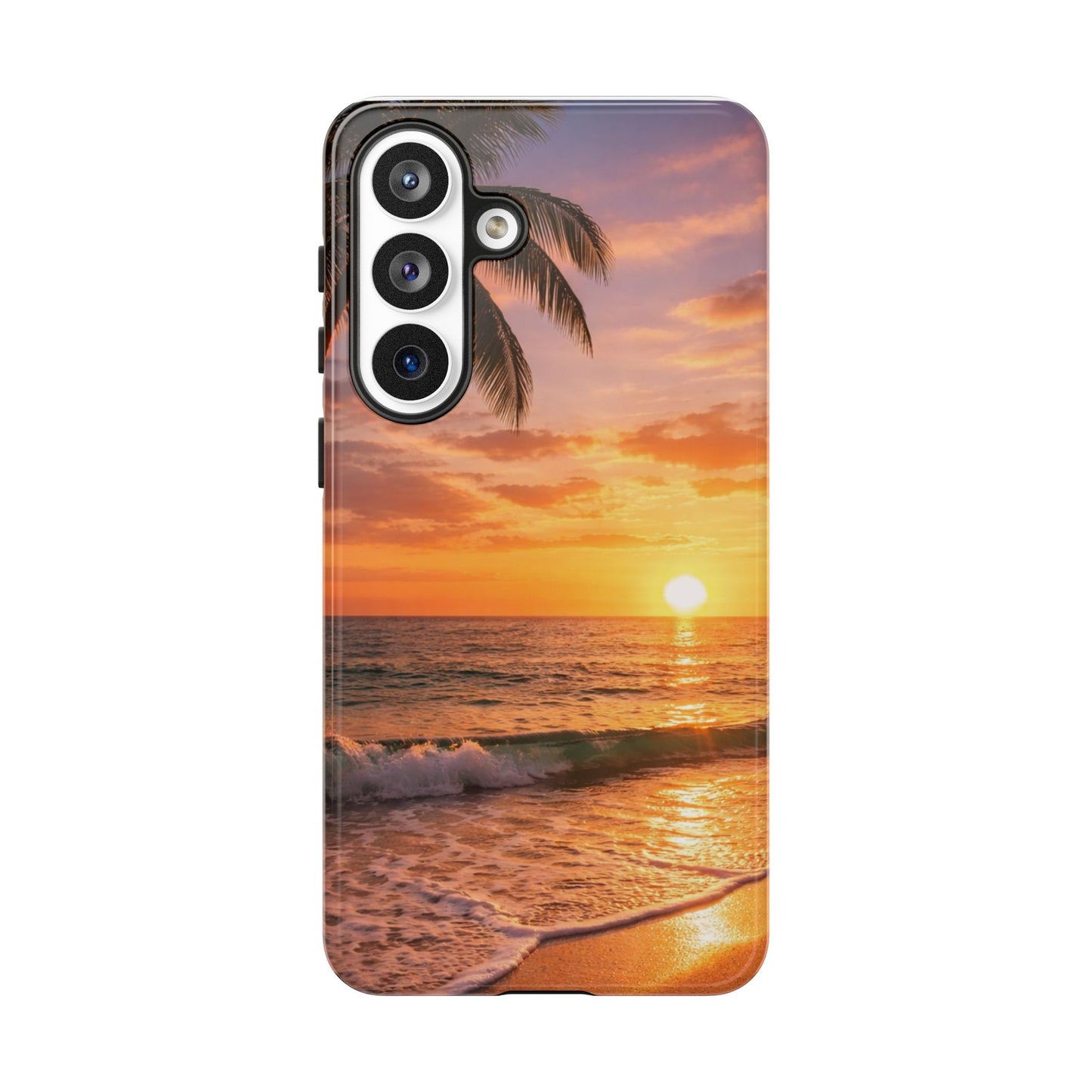 Golden Hour Beach Case — Tropical Palm Sunset Protective Case