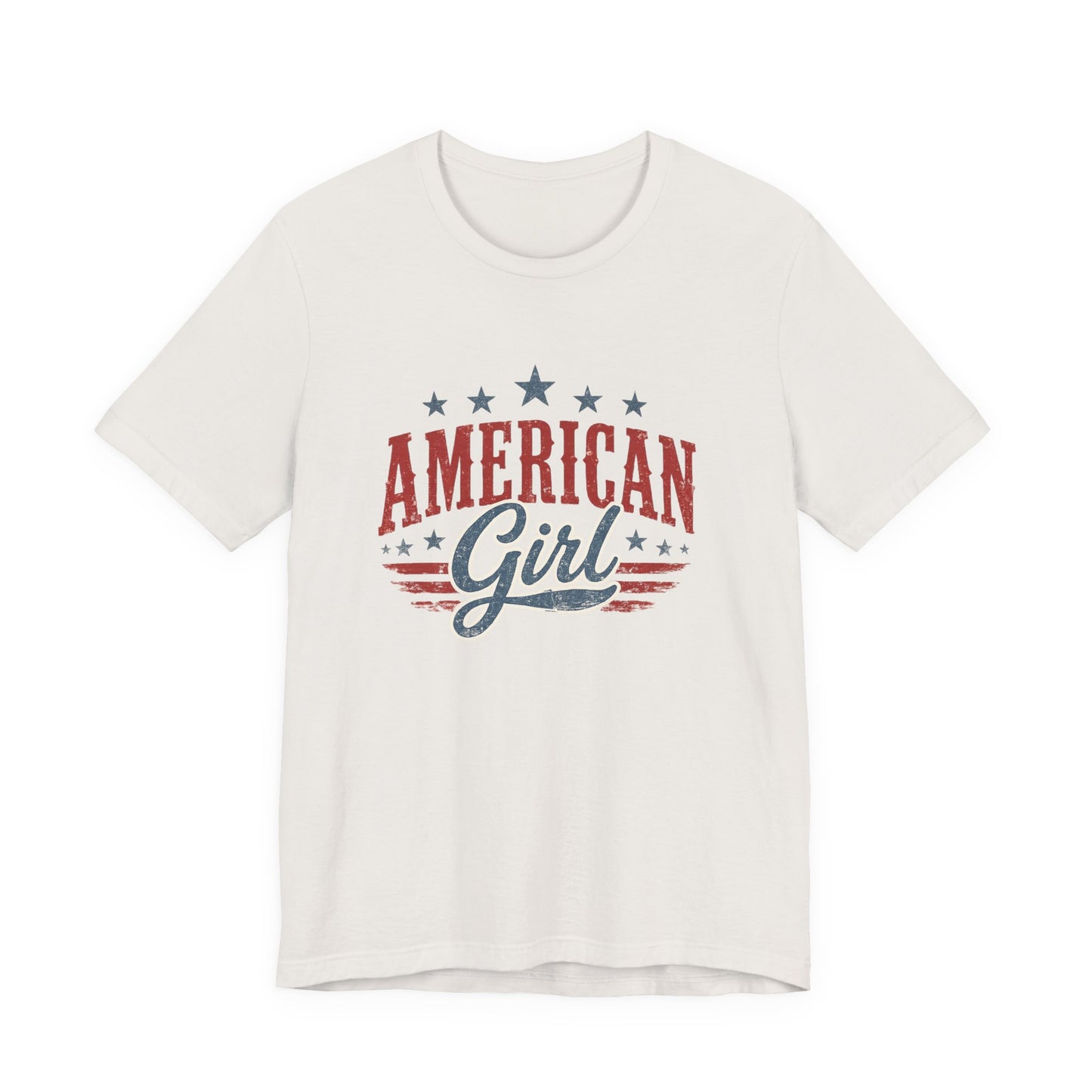 American Girl Graphic Tee • Patriotic Shirt • Vintage Americana T Shirt • Bella Canvas 3001 • 4th of July Shirt • Country Style Women’s Tee