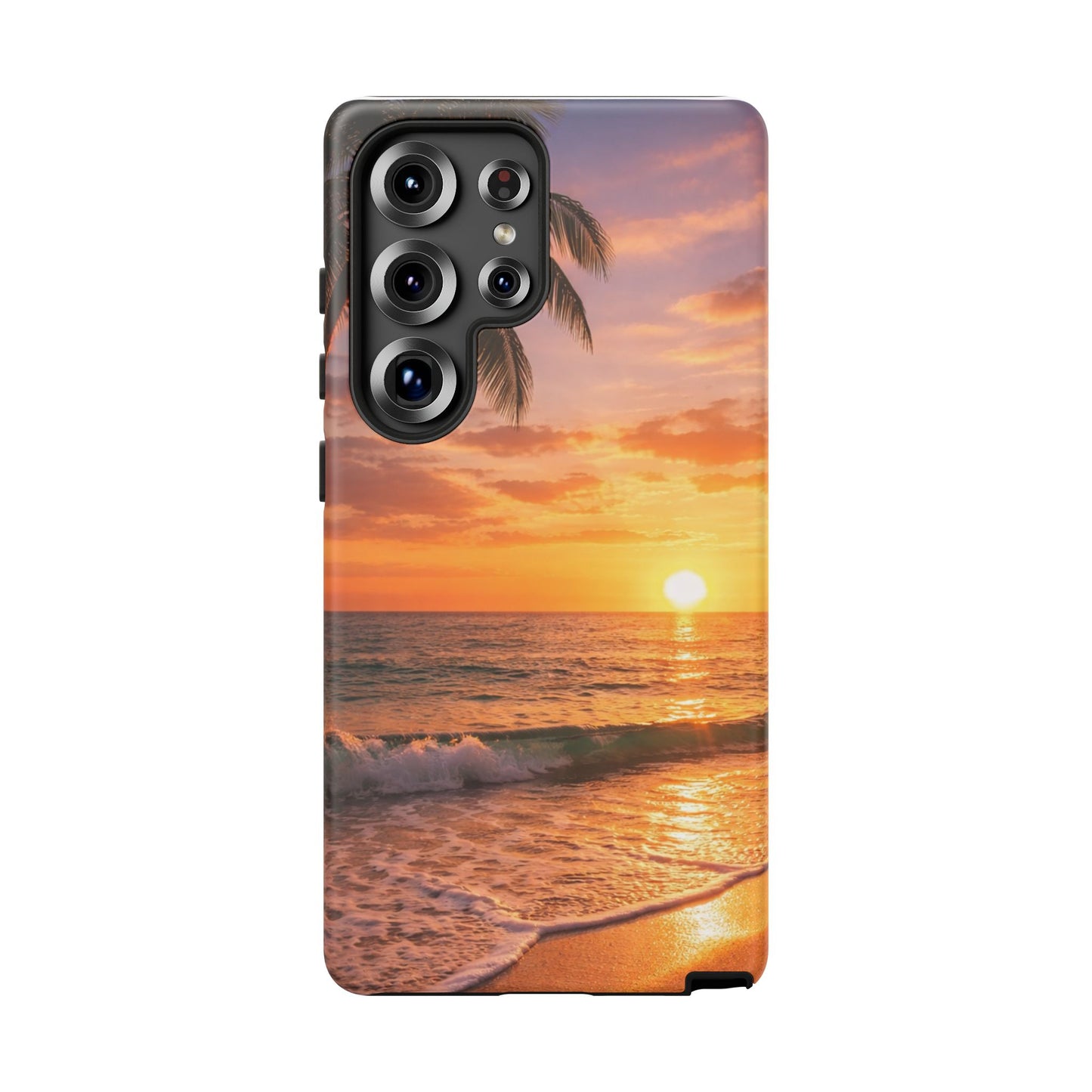 Golden Hour Beach Case — Tropical Palm Sunset Protective Case