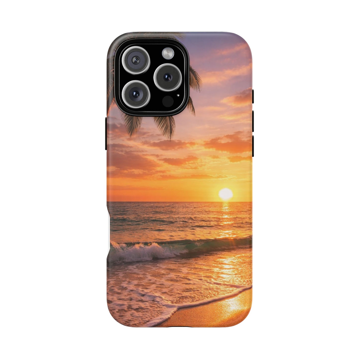 Golden Hour Beach Case — Tropical Palm Sunset Protective Case