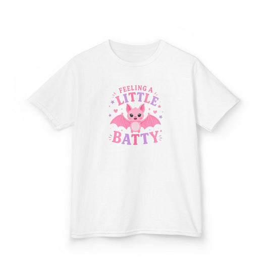 Feeling a Little Batty Pink Kids Halloween T-Shirt