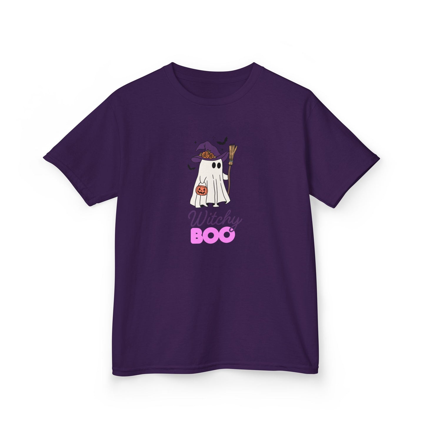 Witchy Boo Kids T-Shirt | Cute Halloween Ghost Youth Graphic Tee for Boys & Girls