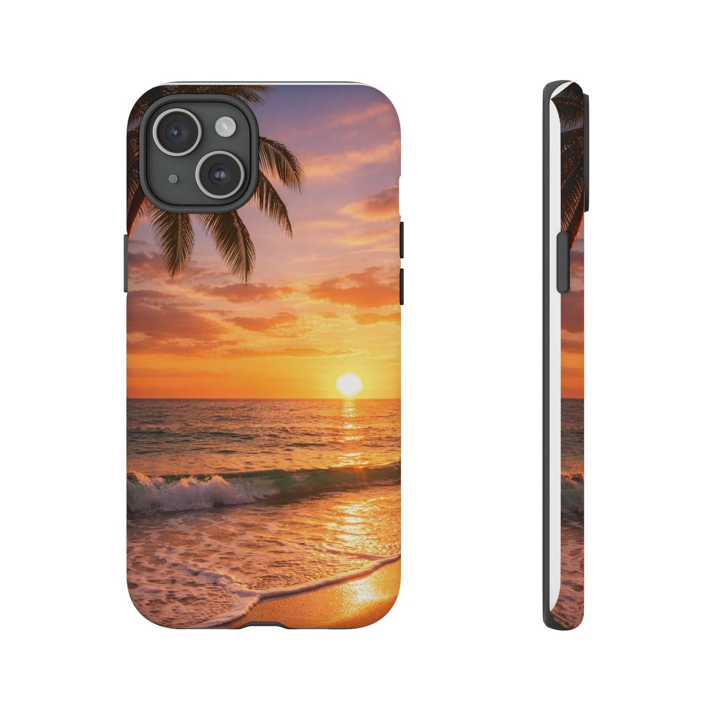 Golden Hour Beach Case — Tropical Palm Sunset Protective Case