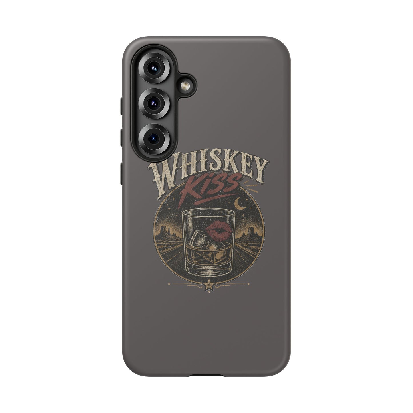 Whiskey Kiss Western Phone Case, Country iPhone & Samsung Case, Rustic Cowgirl or Cowboy Phone Case, Whiskey Lover Gift, Matte or Glossy