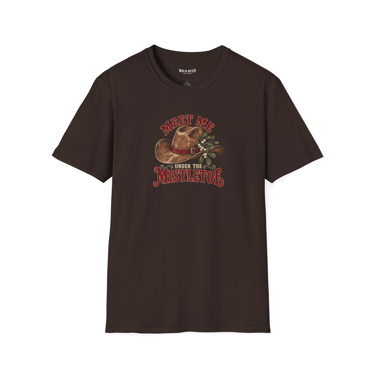 Meet Me Under the Mistletoe Western Christmas Graphic T-Shirt