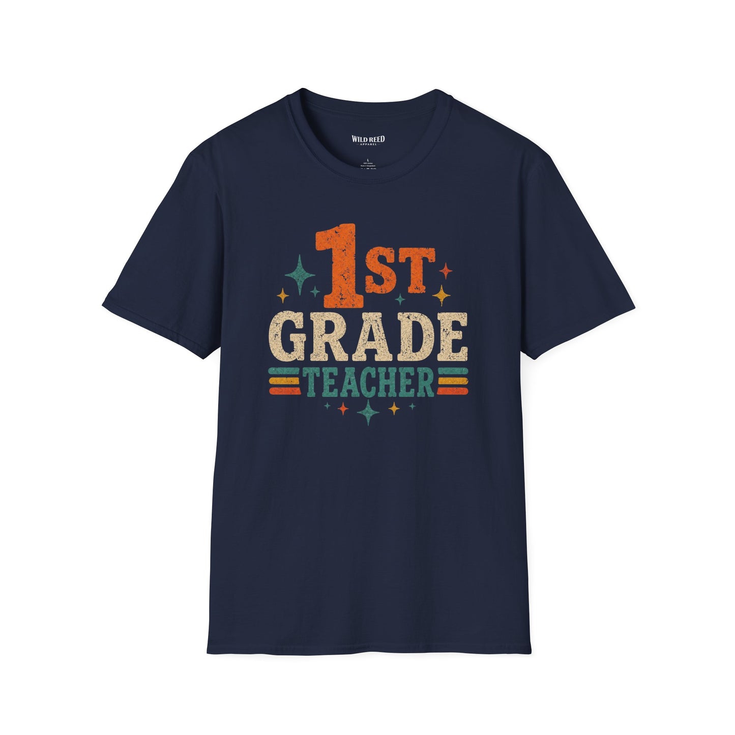 1st Grade Teacher Shirt | Back to School Teacher Tee | Retro Grade Level Graphic T-Shirt