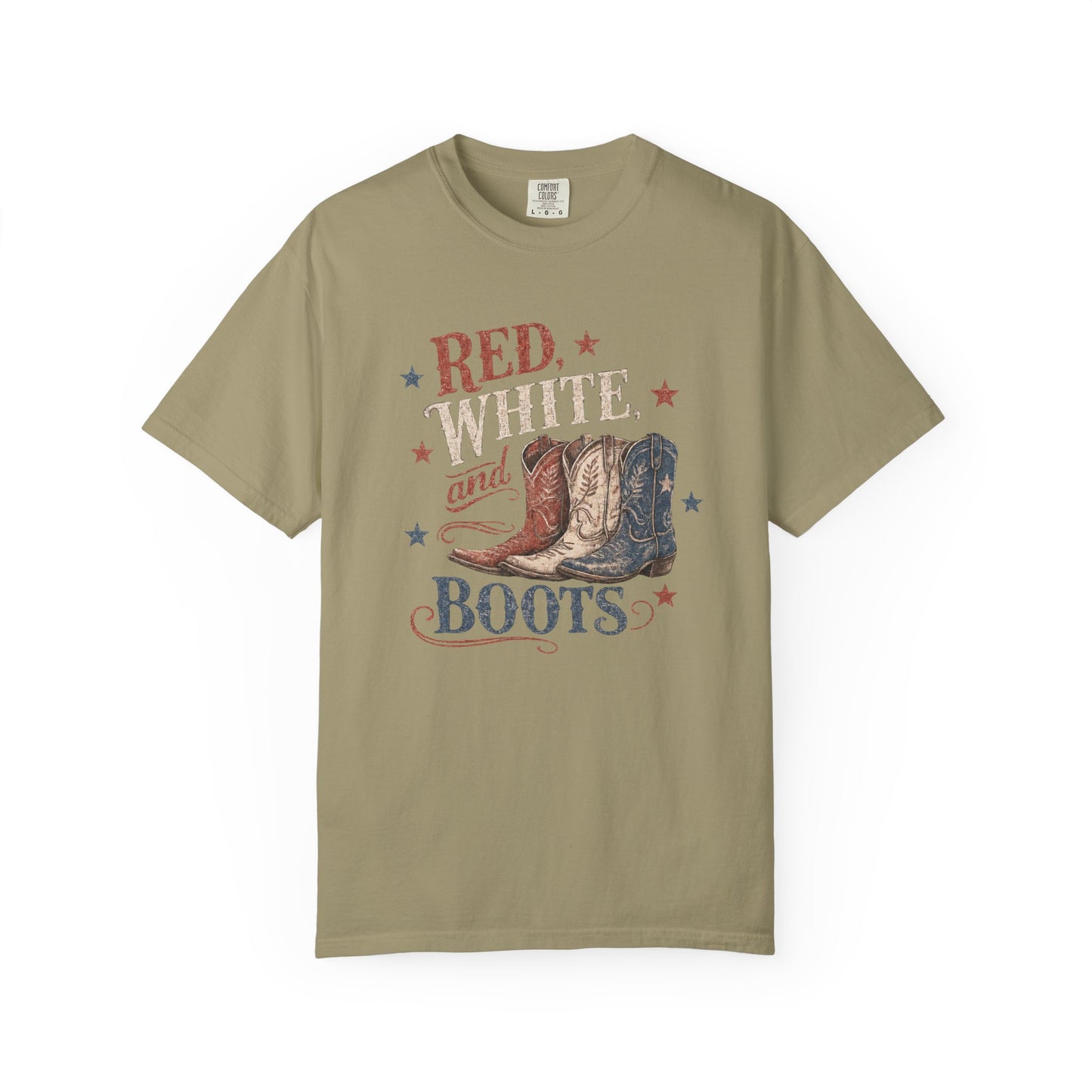 Red White and Boots Vintage Western Graphic Tee