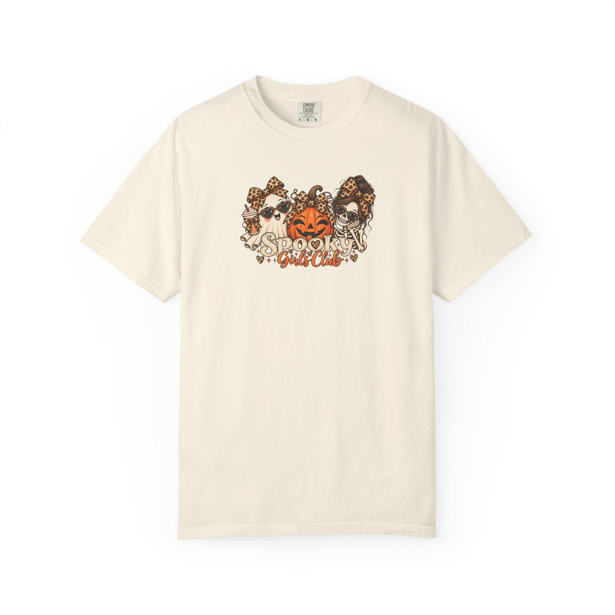 Spooky Girls Club Leopard Halloween Comfort Colors Tee