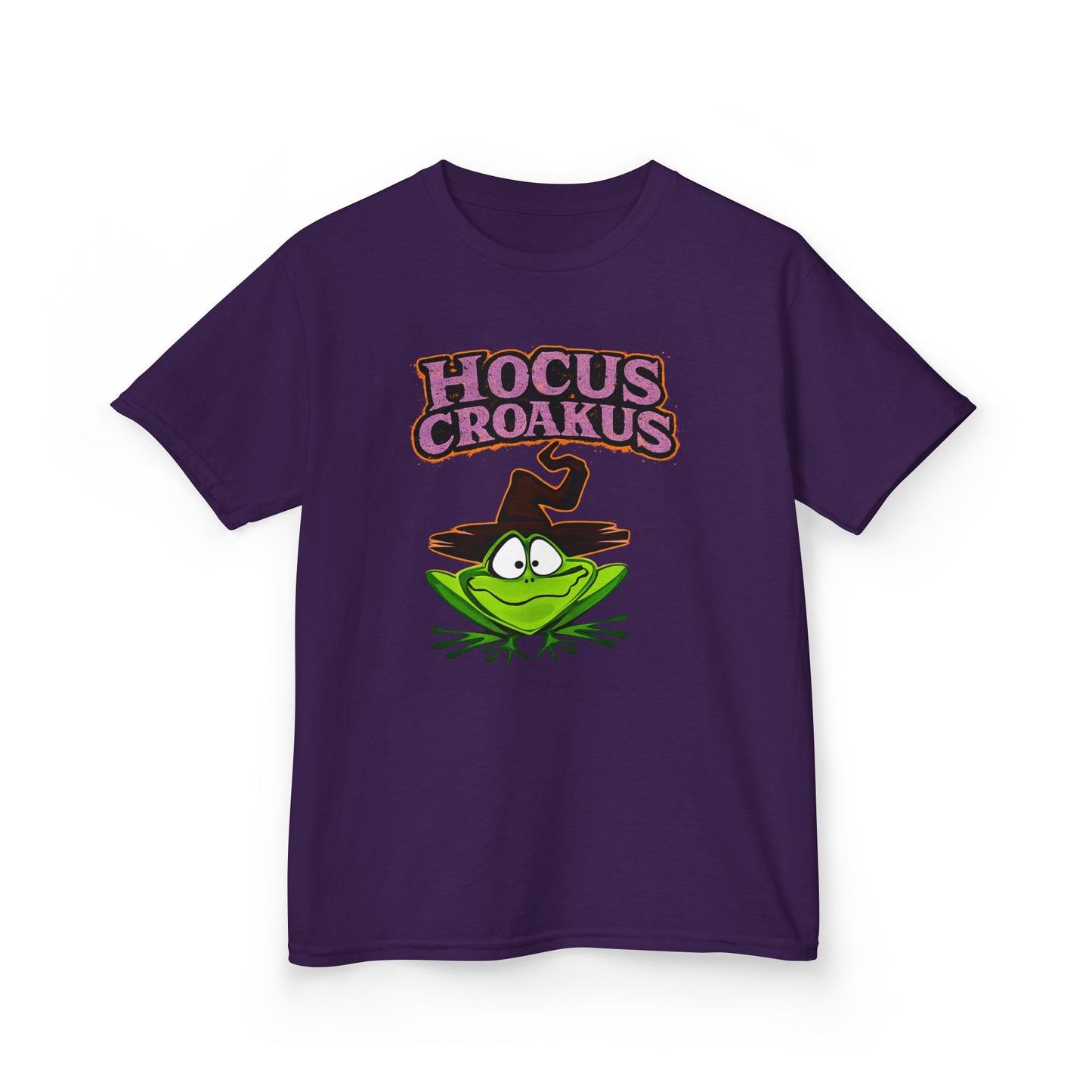 Hocus Croakus Frog Kids T-Shirt | Cute Halloween Frog Youth Graphic Tee for Boys & Girls