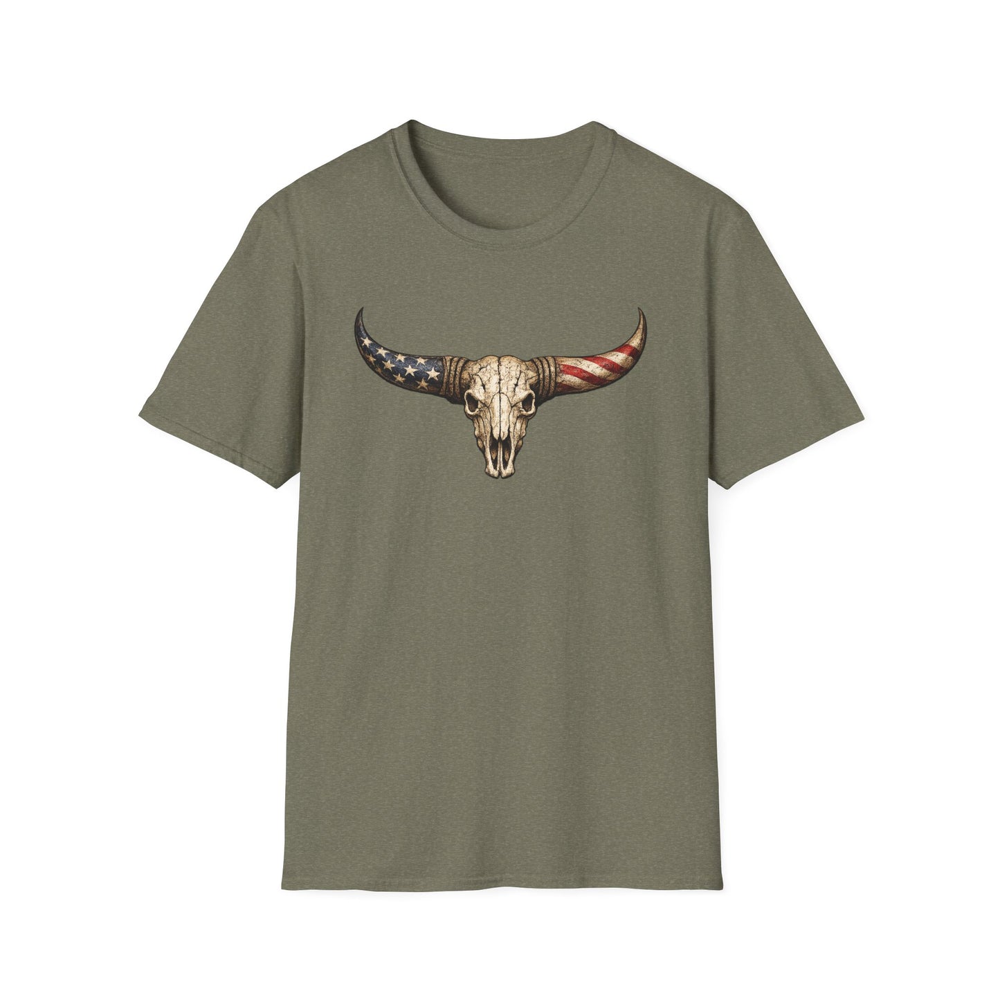 Patriotic Bull Skull Western Graphic Tee | Wild Reed Apparel
