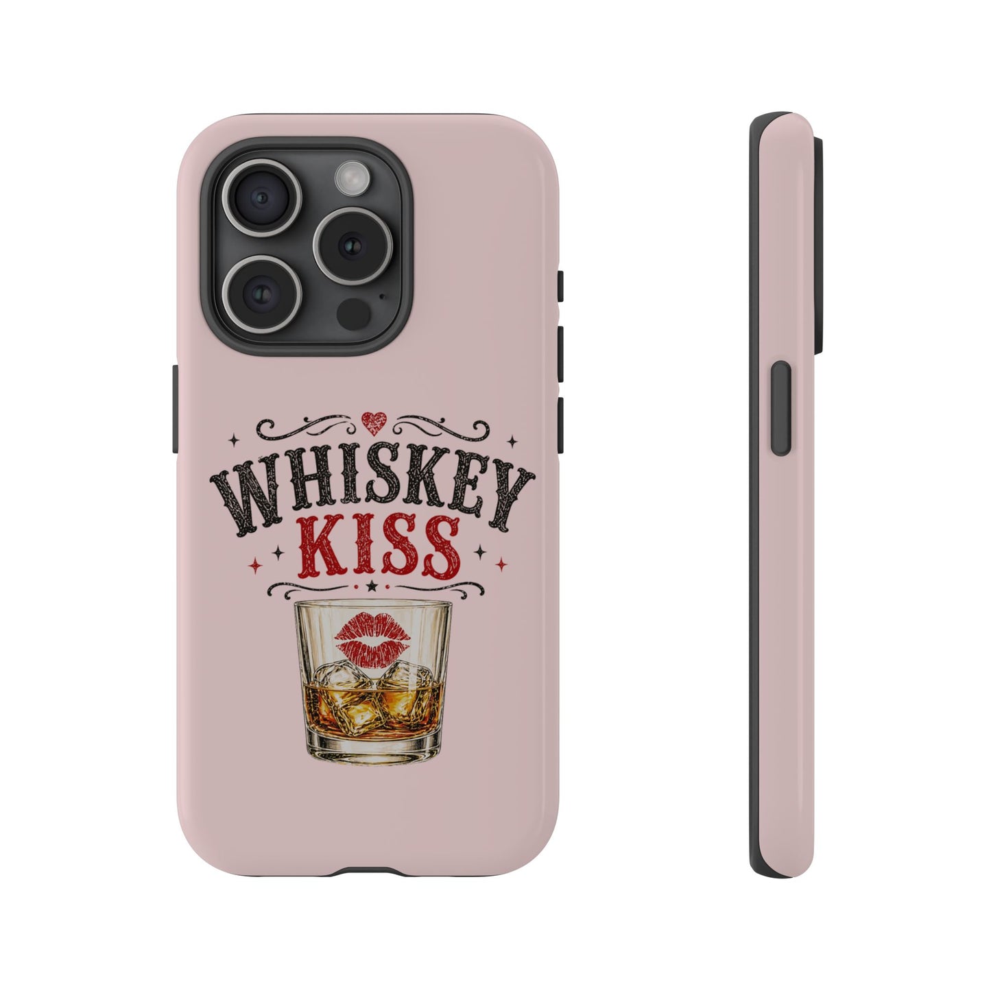 Whiskey Kiss Phone Case, Western Cowgirl Phone Case, Country Girl iPhone & Samsung Case, Cute Whiskey Lover Gift, Matte or Glossy