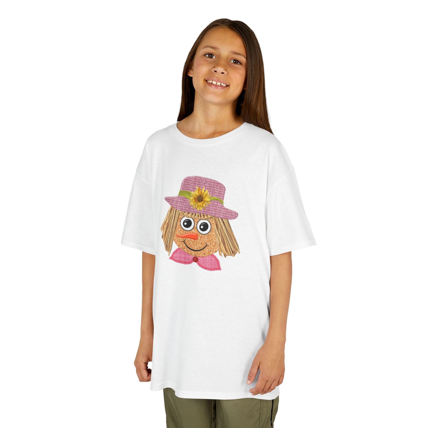Cute Scarecrow Girl Kids Halloween T-Shirt