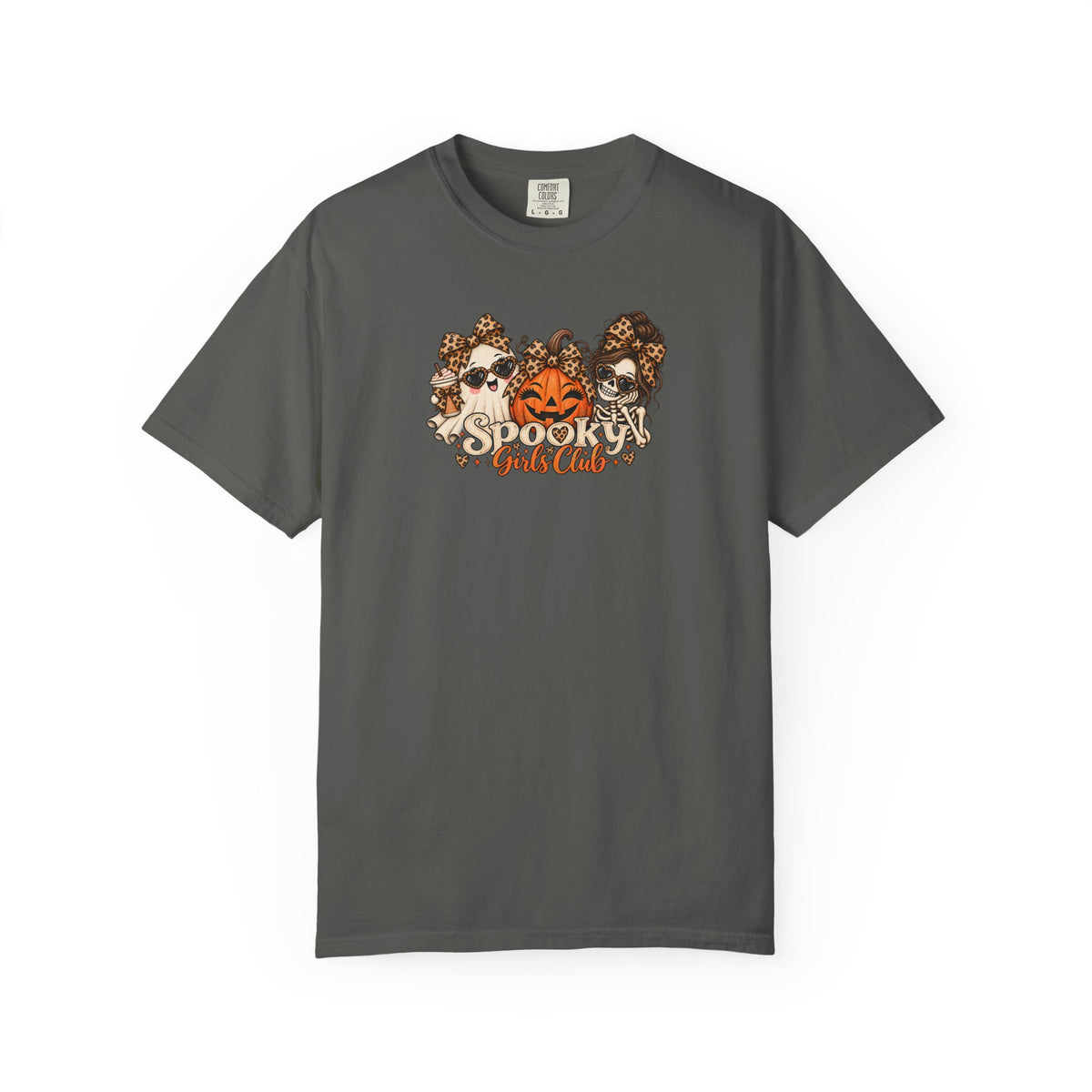 Spooky Girls Club Leopard Halloween Comfort Colors Tee