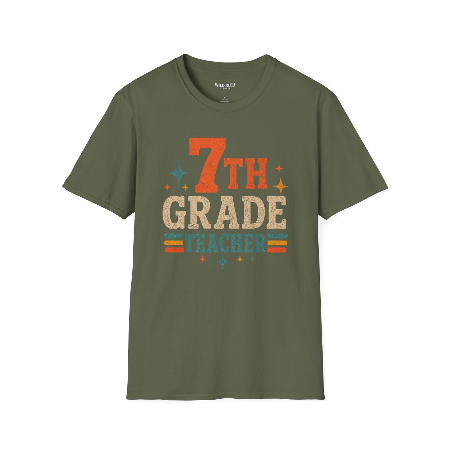 7th Grade Teacher Shirt | Back to School Teacher Tee | Retro Grade Level Graphic T-Shirt