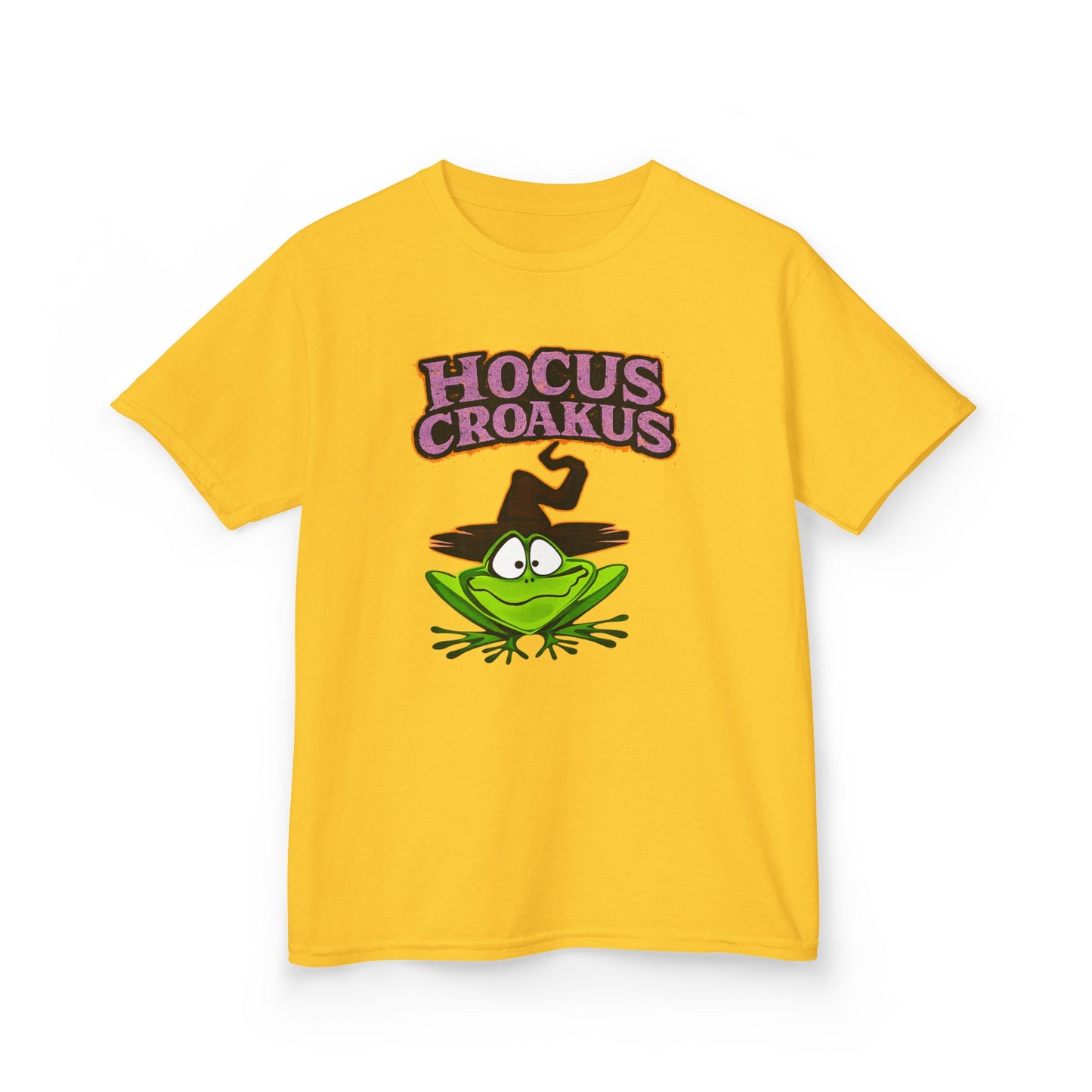 Hocus Croakus Frog Kids T-Shirt | Cute Halloween Frog Youth Graphic Tee for Boys & Girls