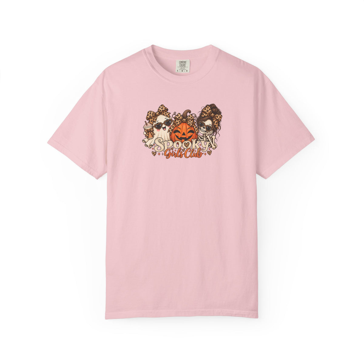 Spooky Girls Club Leopard Halloween Comfort Colors Tee