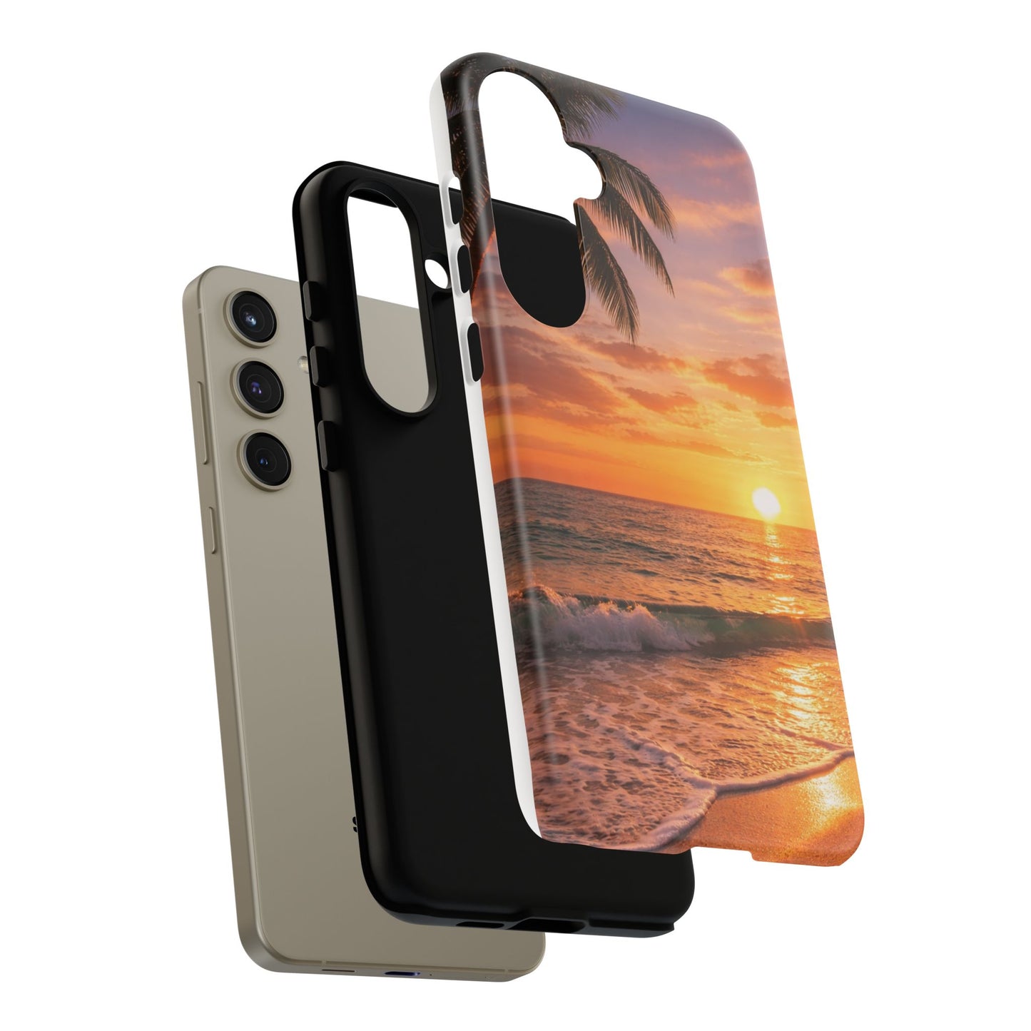 Golden Hour Beach Case — Tropical Palm Sunset Protective Case