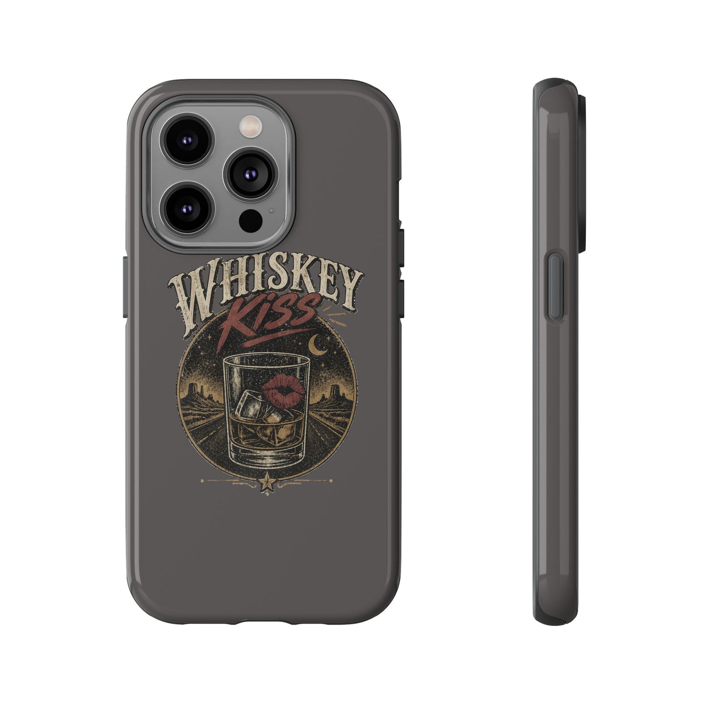 Whiskey Kiss Western Phone Case, Country iPhone & Samsung Case, Rustic Cowgirl or Cowboy Phone Case, Whiskey Lover Gift, Matte or Glossy