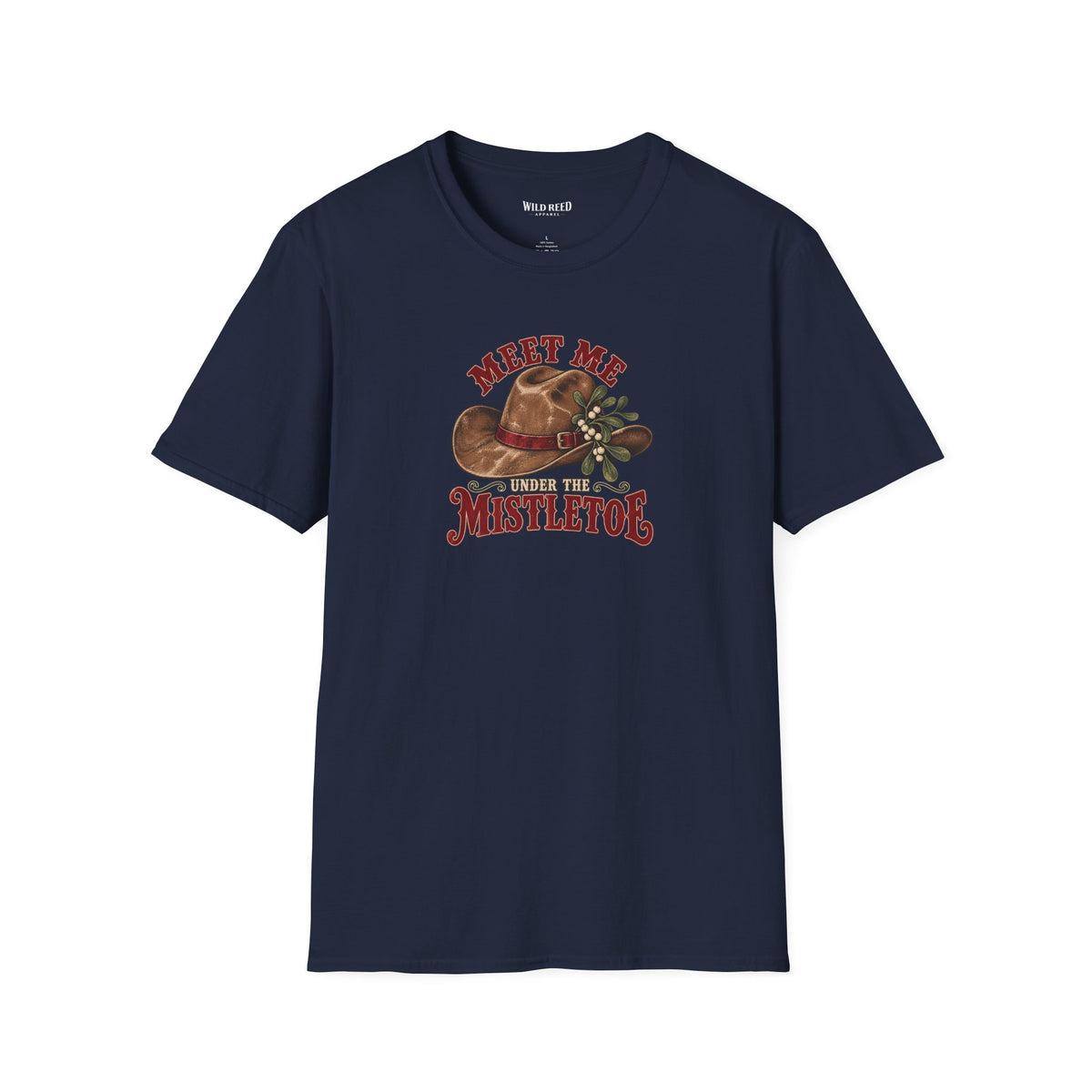 Meet Me Under the Mistletoe Western Christmas Graphic T-Shirt