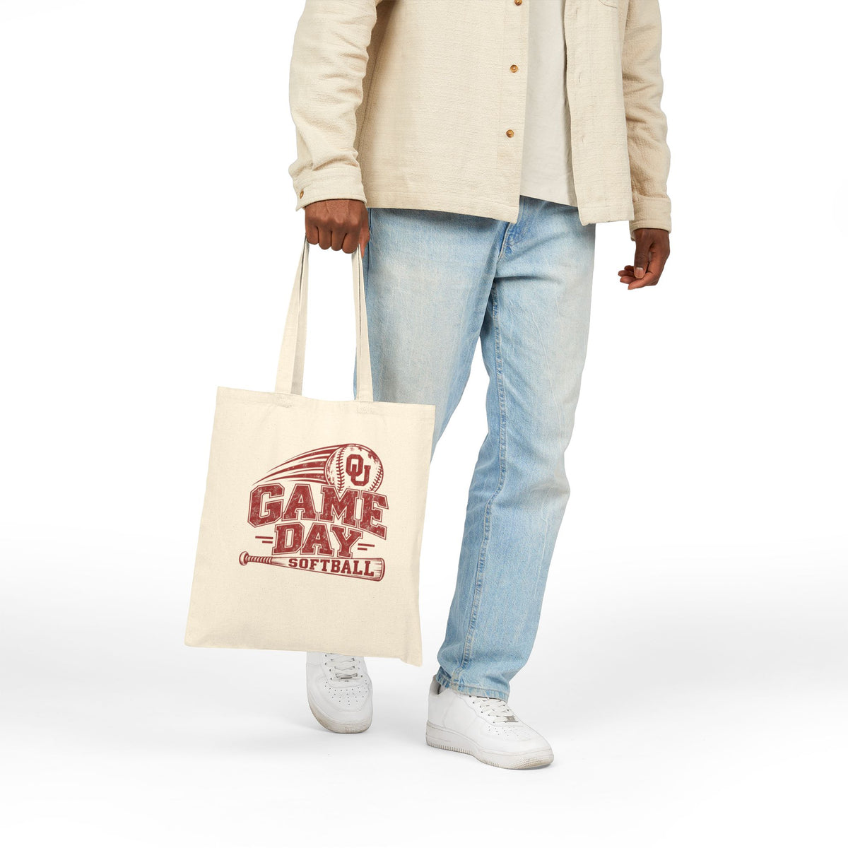 OU Softball Game Day Canvas Tote Bag
