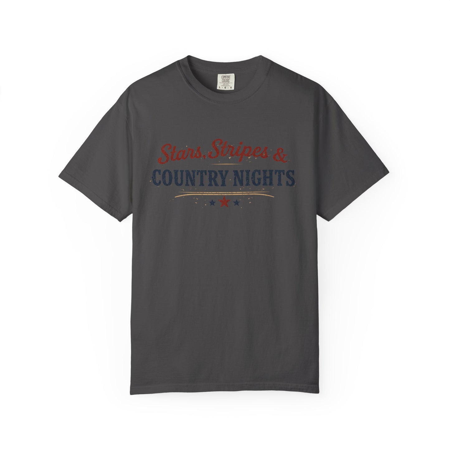 Stars Stripes and Country Nights Tee • Patriotic Country Shirt • Americana Graphic Tee • Western Summer Shirt