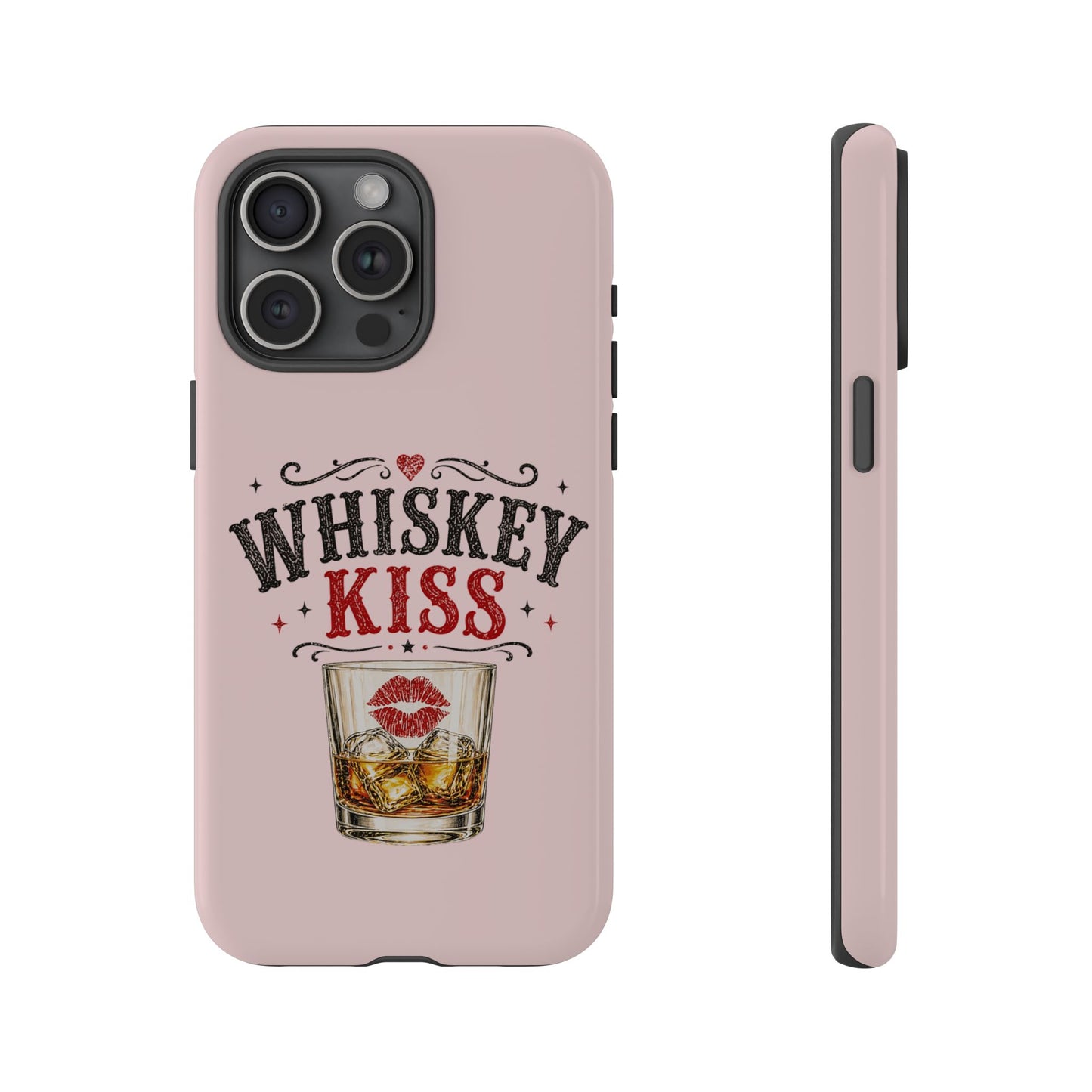 Whiskey Kiss Phone Case, Western Cowgirl Phone Case, Country Girl iPhone & Samsung Case, Cute Whiskey Lover Gift, Matte or Glossy
