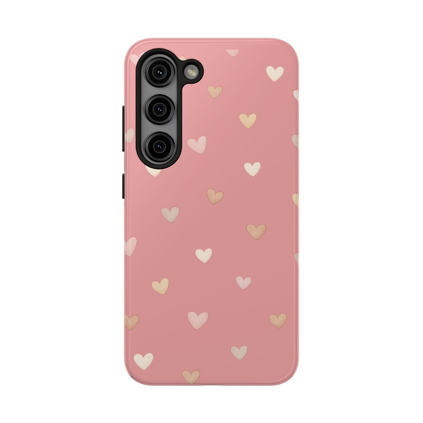Neutrale Mini-Herzen Handyhülle – Roséfarbenes Ästhetik-Design