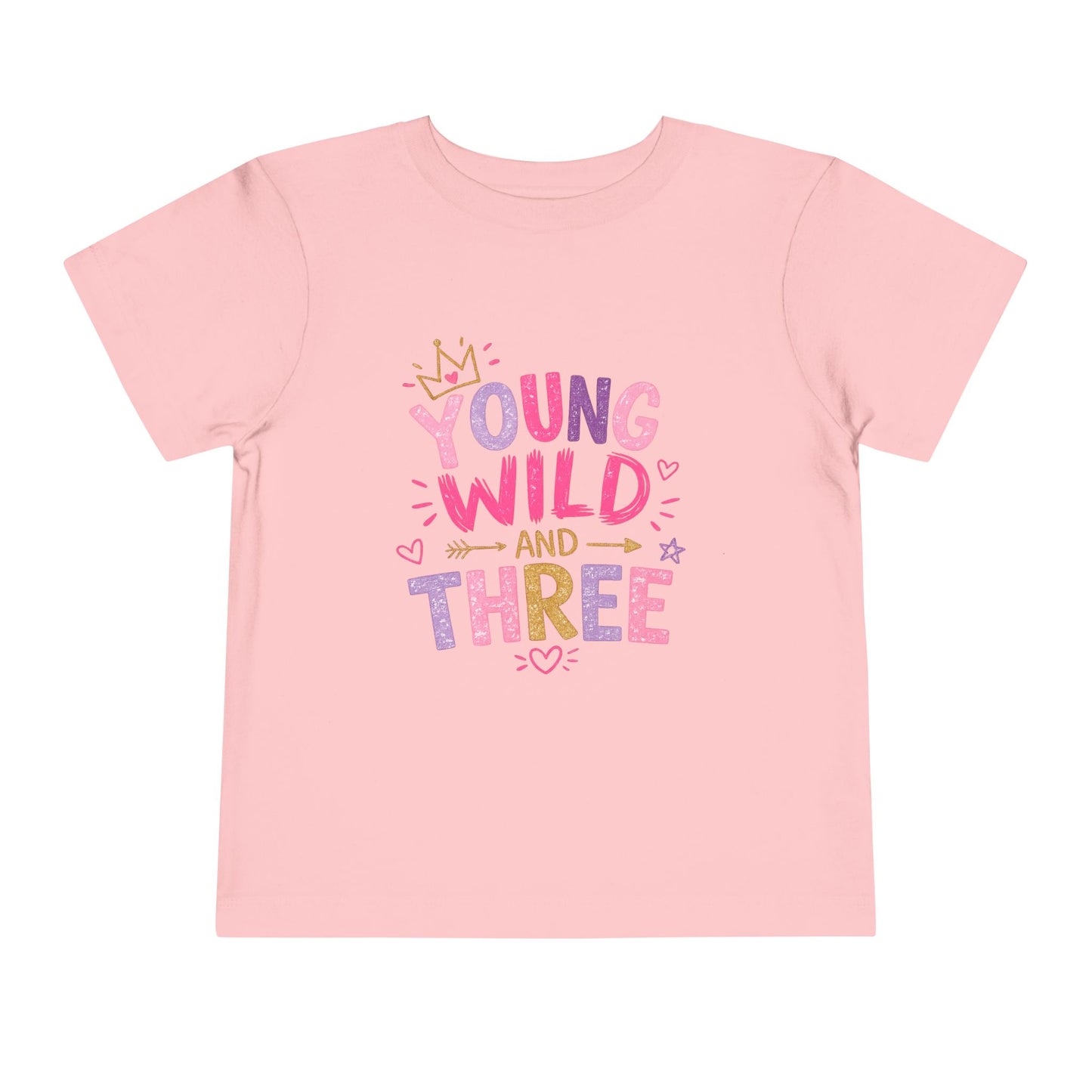 Young Wild and Three Birthday Shirt for Girls | Pink Third Birthday Tee