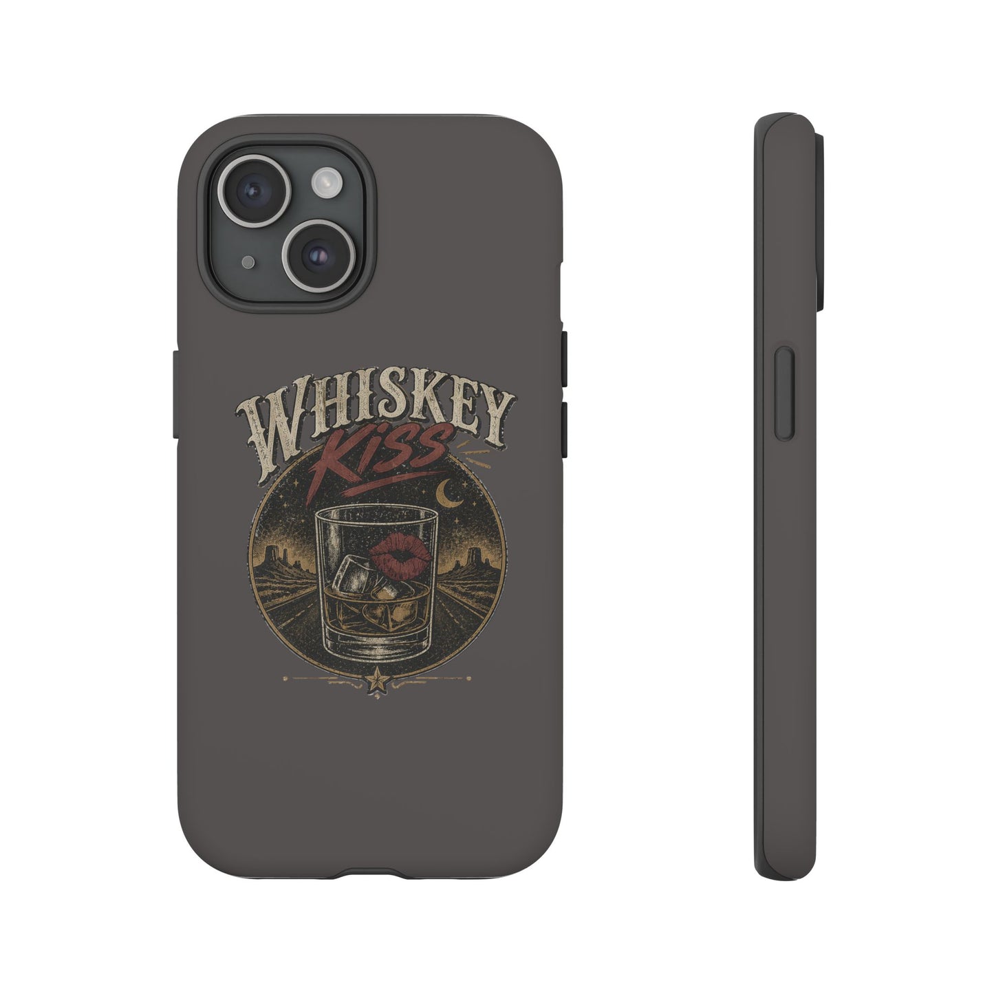 Whiskey Kiss Western Phone Case, Country iPhone & Samsung Case, Rustic Cowgirl or Cowboy Phone Case, Whiskey Lover Gift, Matte or Glossy
