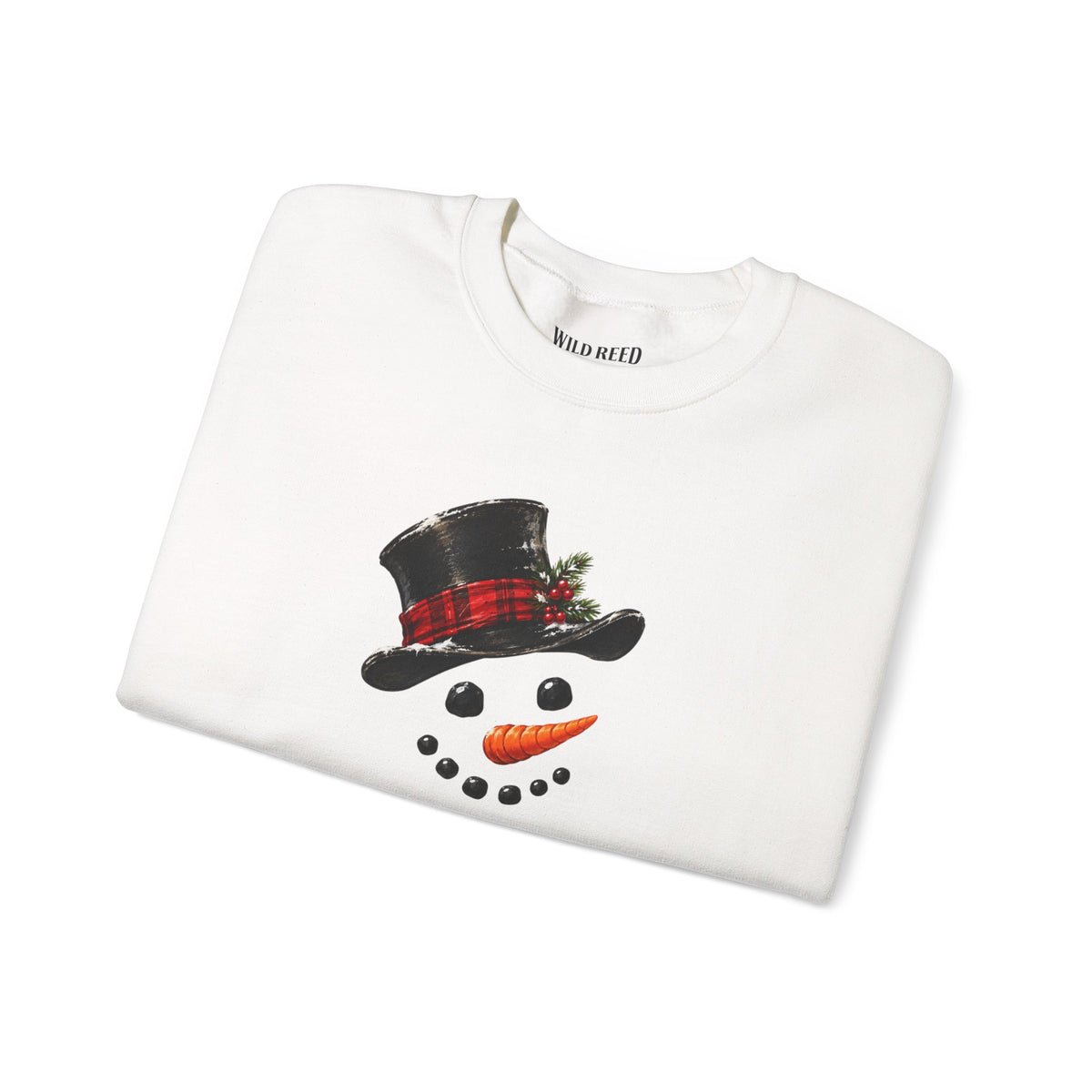 Snowman Face Black Top Hat Crewneck Sweatshirt
