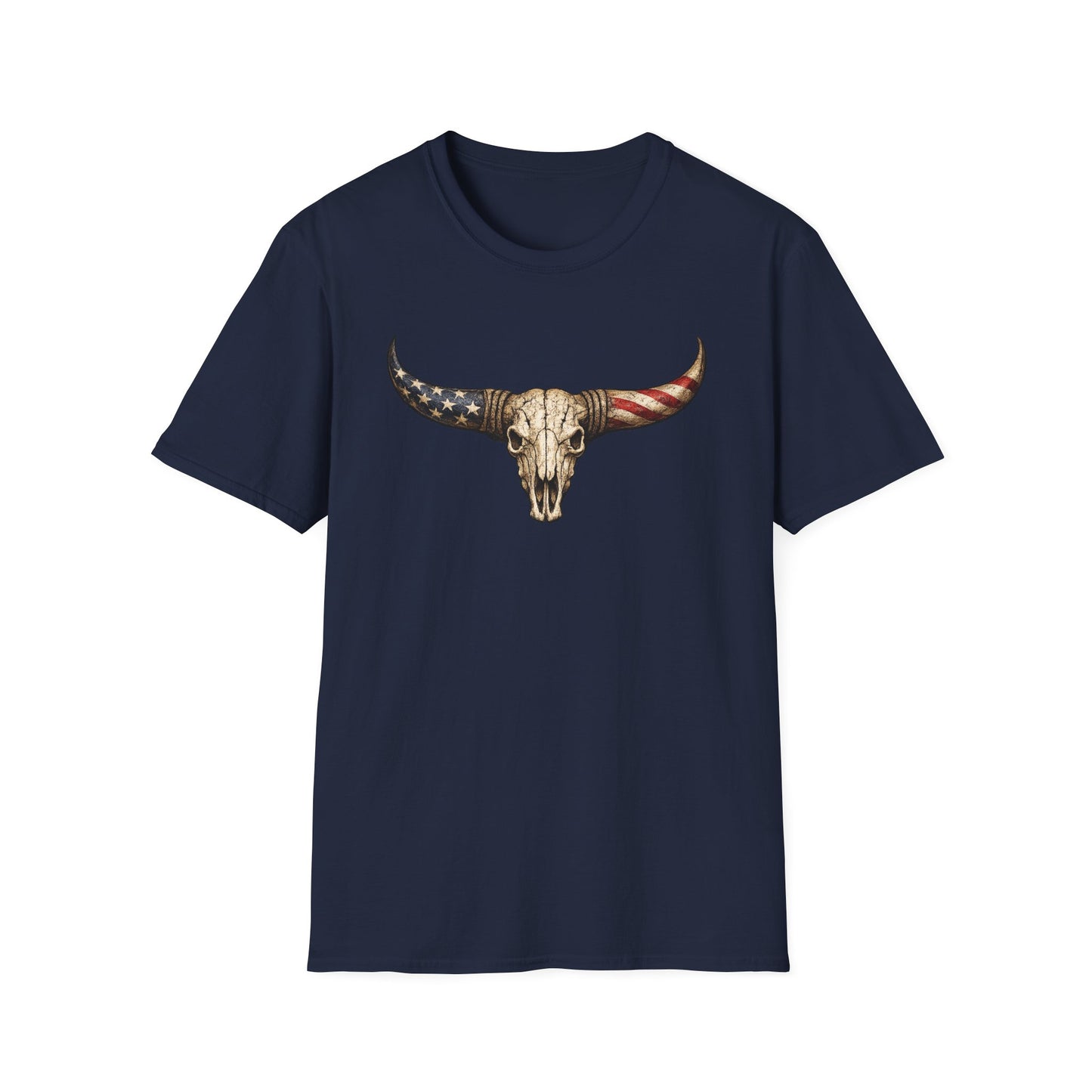 Patriotic Bull Skull Western Graphic Tee | Wild Reed Apparel