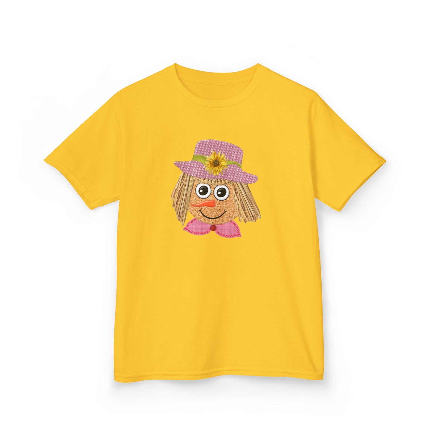 Cute Scarecrow Girl Youth T-Shirt | Adorable Fall & Thanksgiving Graphic Tee for Kids