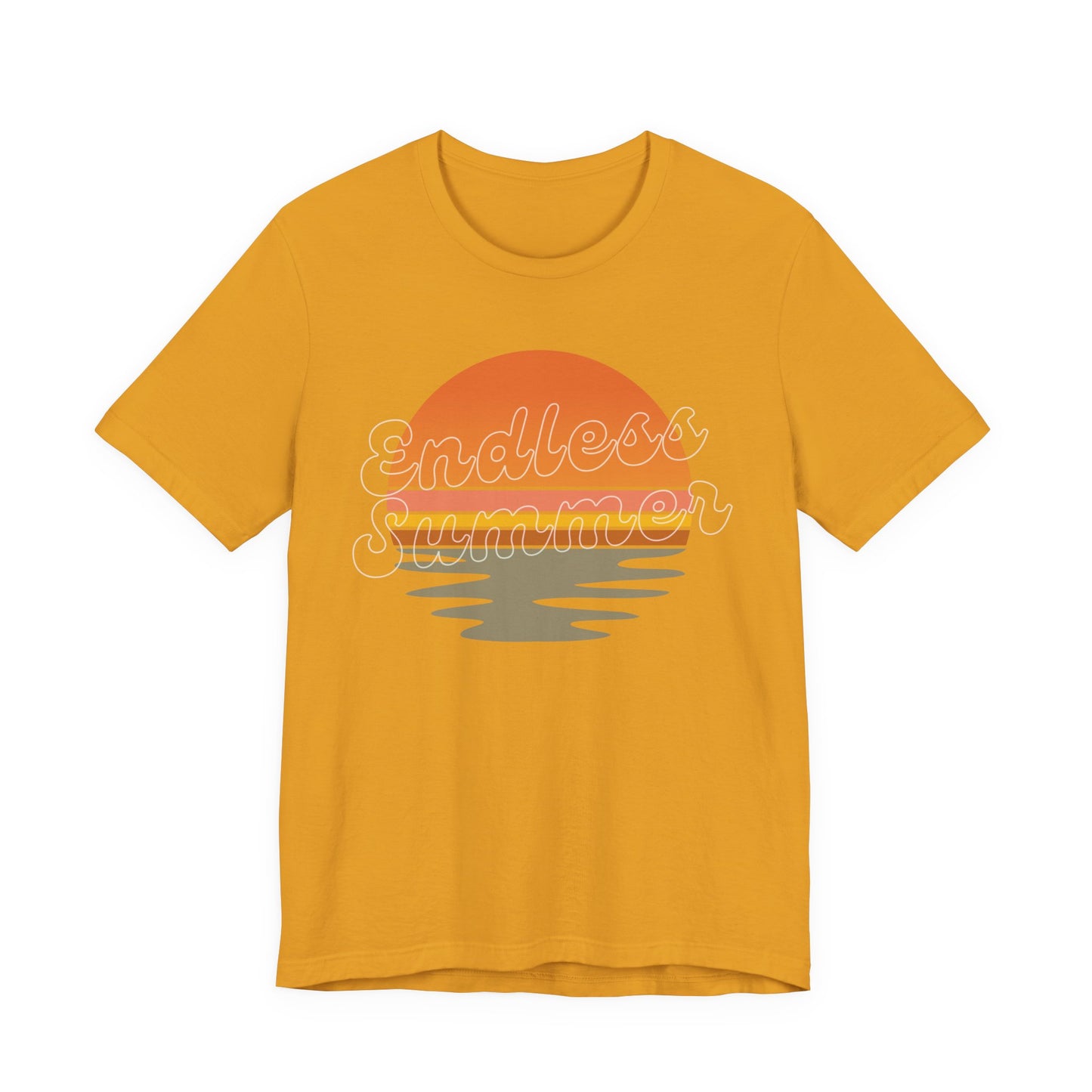 Endless Summer Shirt, Beach Graphic Tee, Coastal Summer Shirt, Retro Sunset T-Shirt, Urlaub Outfit, Bella+Canvas 3001 Shirt, Unisex T-Shirt