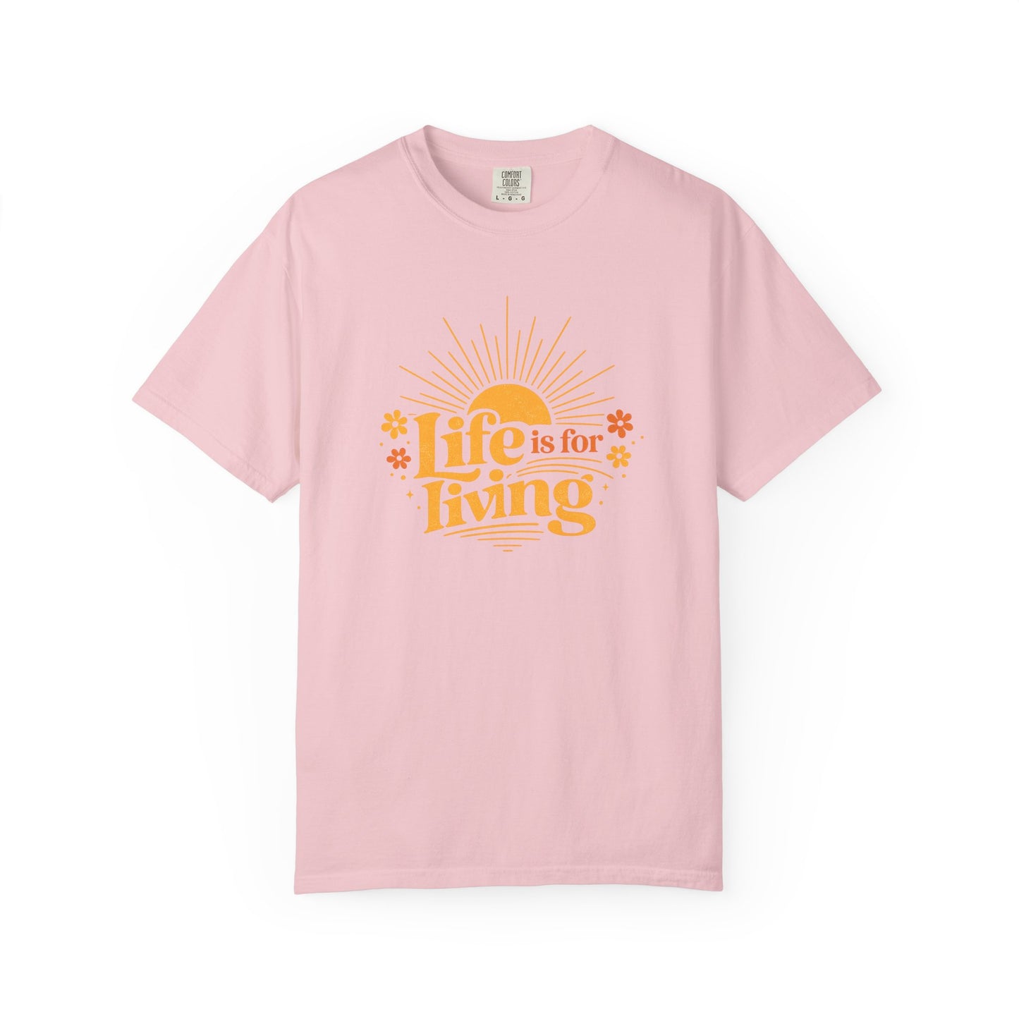 Life Is For Living Shirt, Vintage Summer Graphic Tee, Inspirational Sunshine Tee, Retro Positive Quote Shirt, Comfort Colors Summer Tee