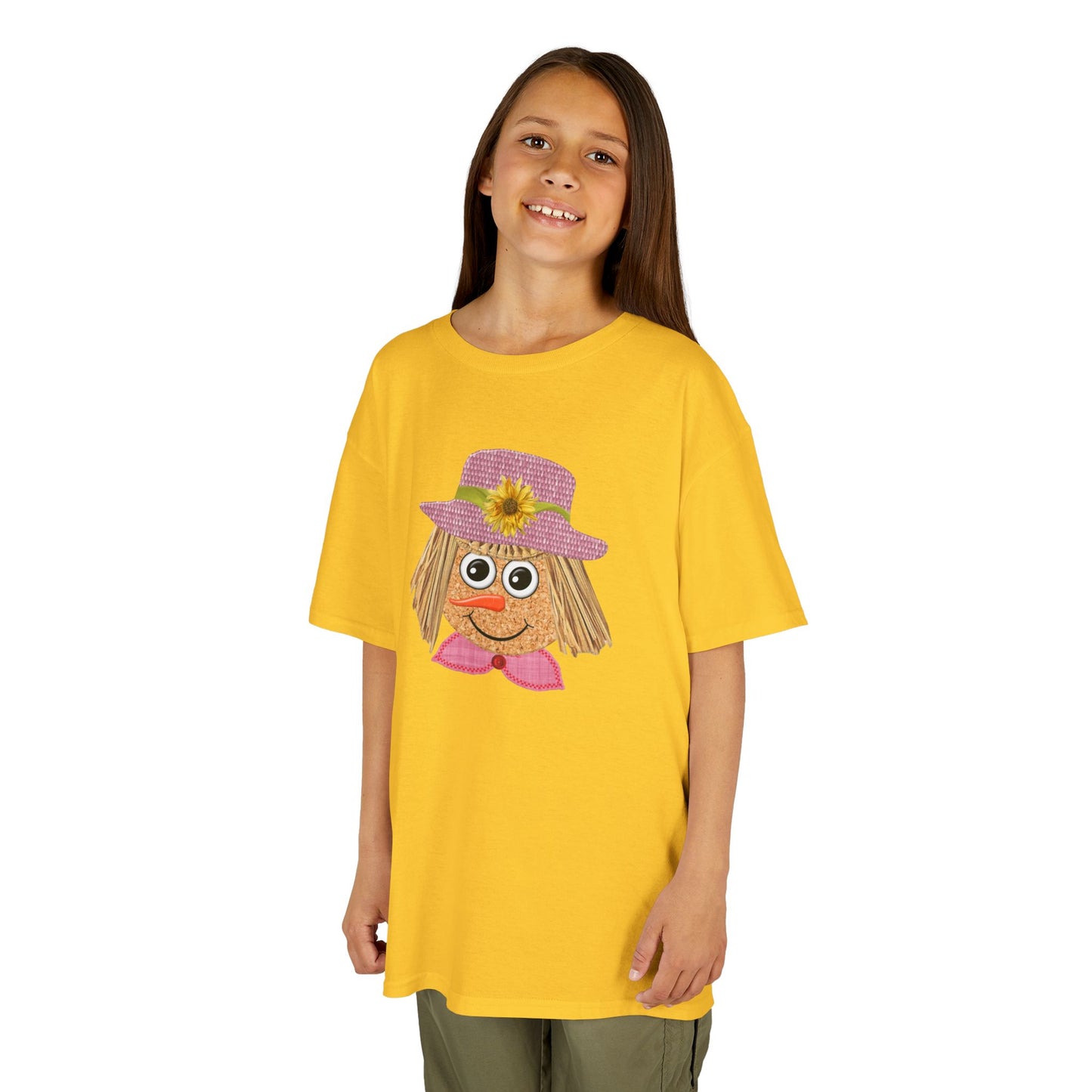 Cute Scarecrow Girl Kids Halloween T-Shirt