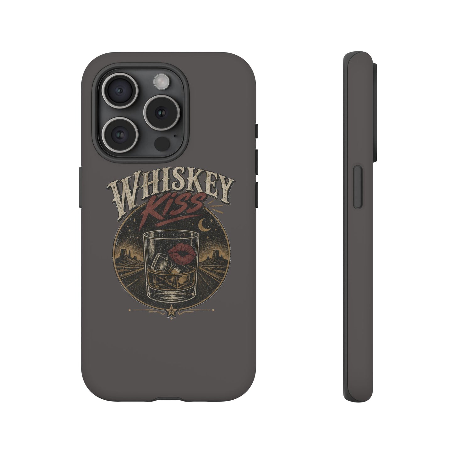 Whiskey Kiss Western Phone Case, Country iPhone & Samsung Case, Rustic Cowgirl or Cowboy Phone Case, Whiskey Lover Gift, Matte or Glossy