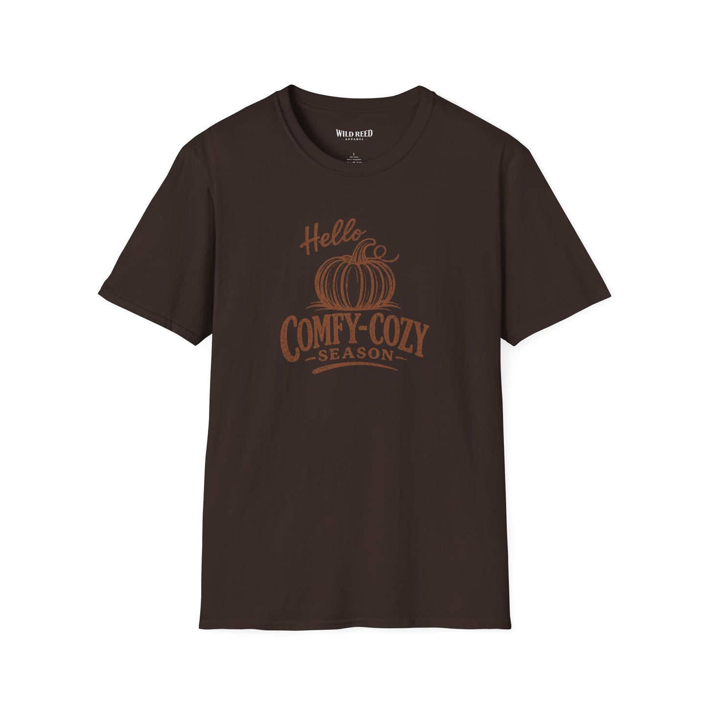 Hello Comfy-Cozy Season Vintage Pumpkin T-Shirt | Cozy Fall Graphic Tee | Autumn Shirt