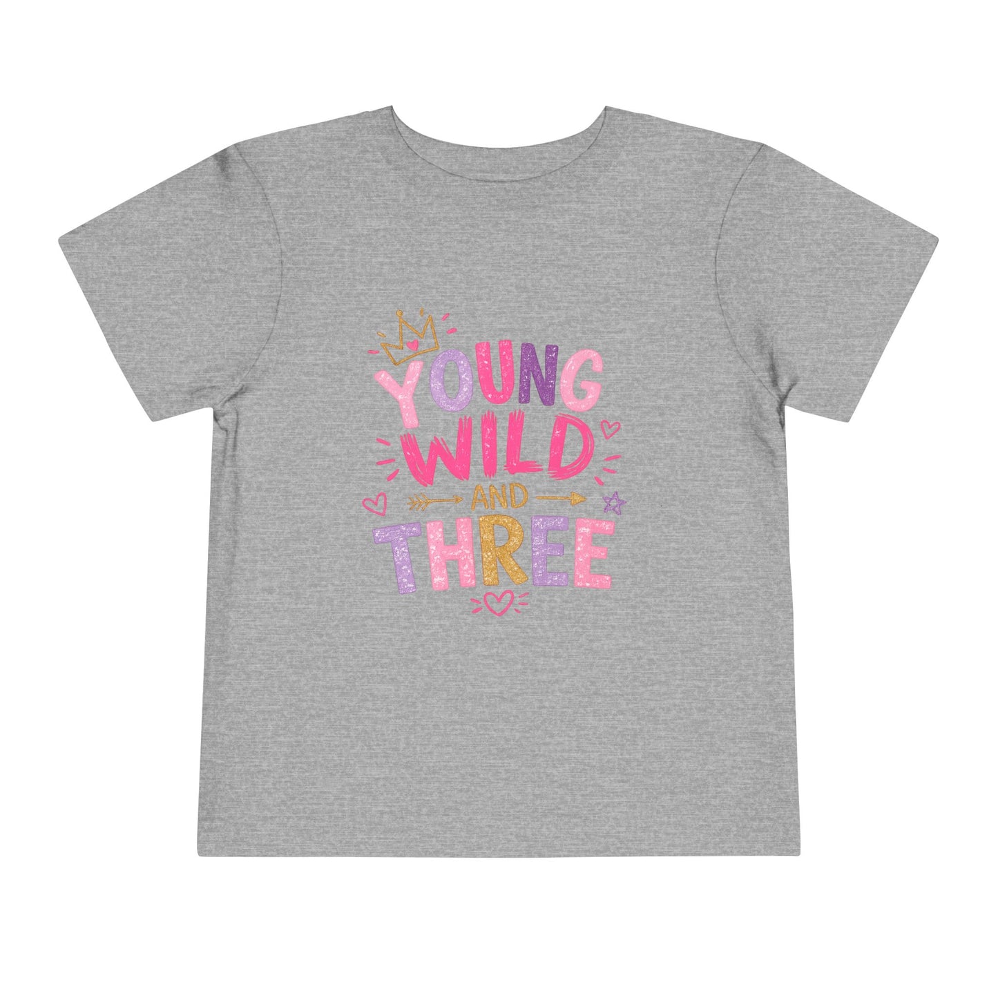 Young Wild and Three Birthday Shirt for Girls | Pink Third Birthday Tee