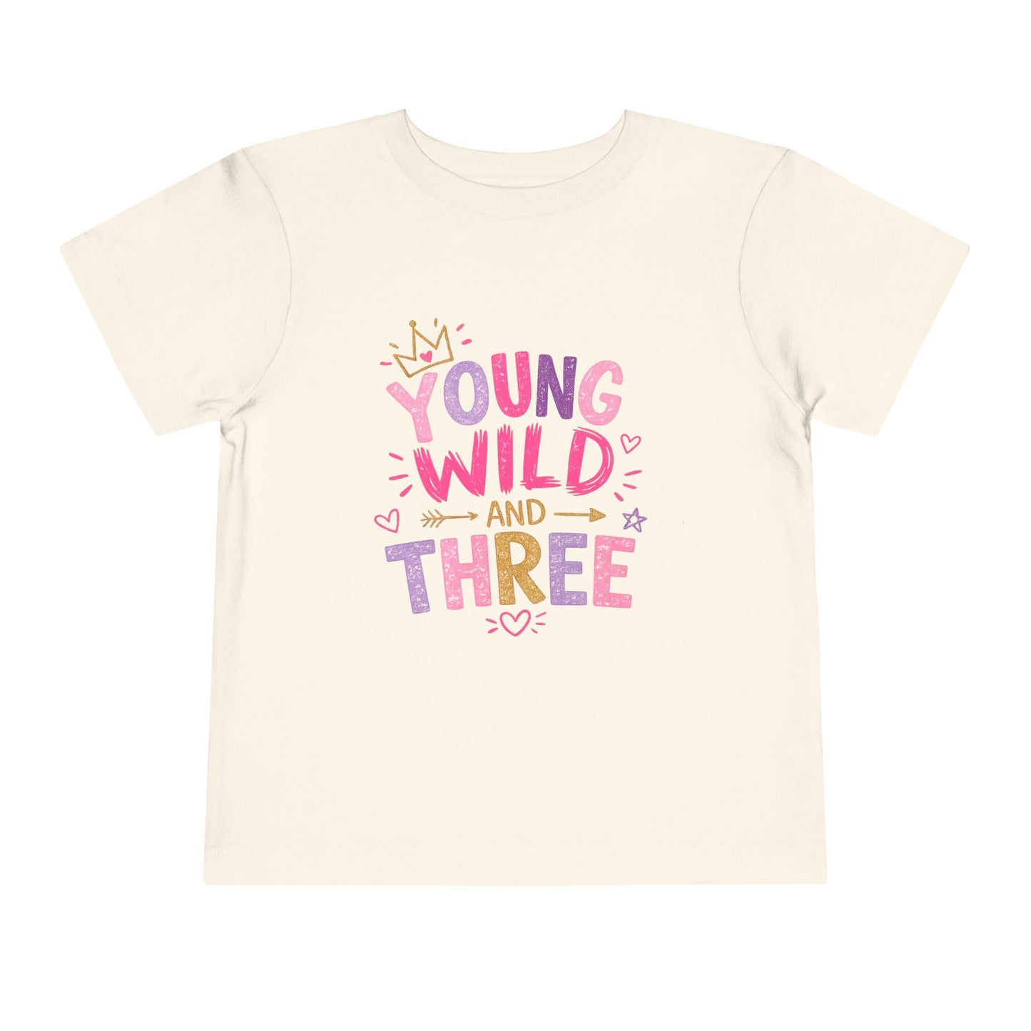 Young Wild and Three Birthday Shirt for Girls | Pink Third Birthday Tee