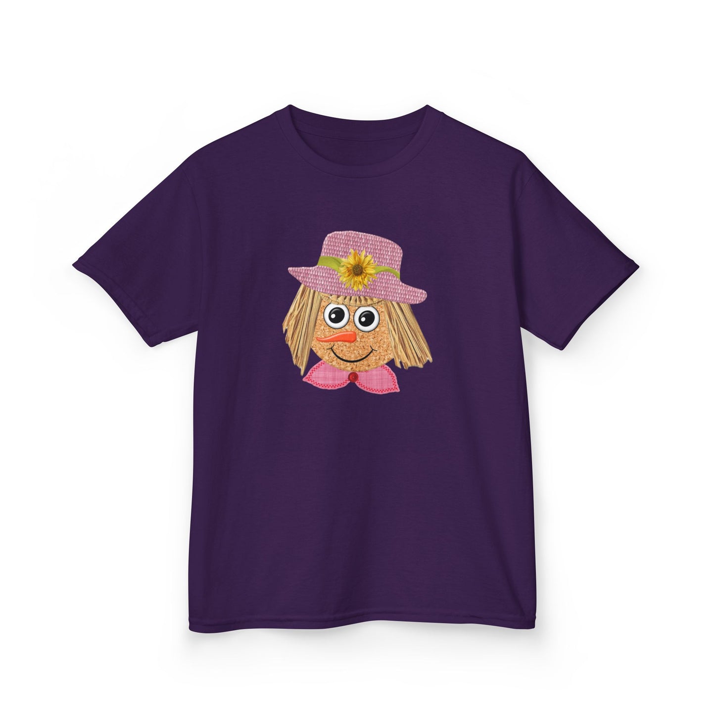 Cute Scarecrow Girl Youth T-Shirt | Adorable Fall & Thanksgiving Graphic Tee for Kids
